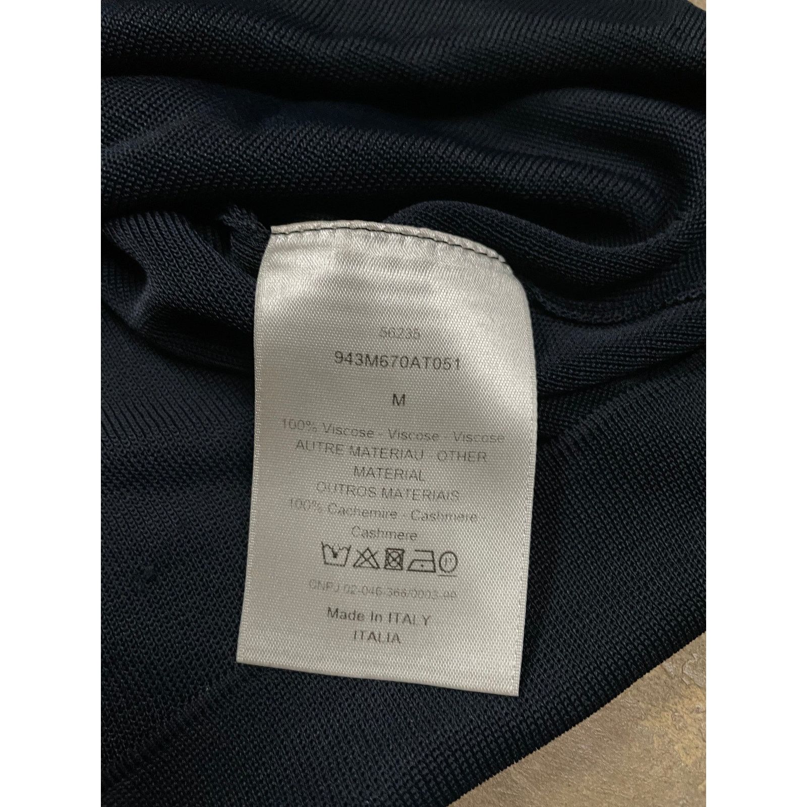 Dior Dior Tee Black Beige Knit Chest Logo Used Medium Size US M / EU 48-50 / 2 - 3 Thumbnail