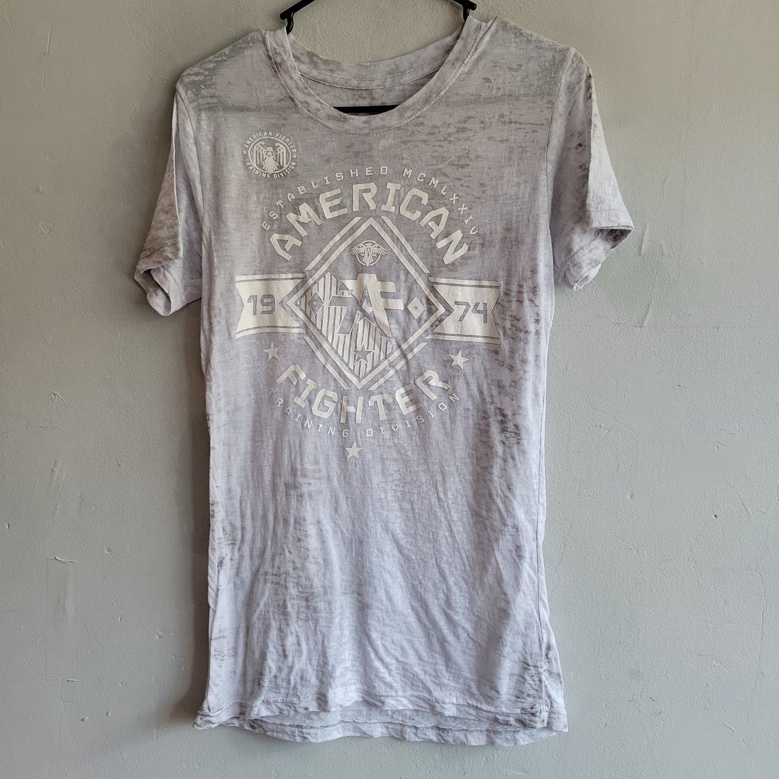 Other Women's XL American Fighter gray heather long baby tee Size XL / US 12-14 / IT 48-50 - 1 Thumbnail