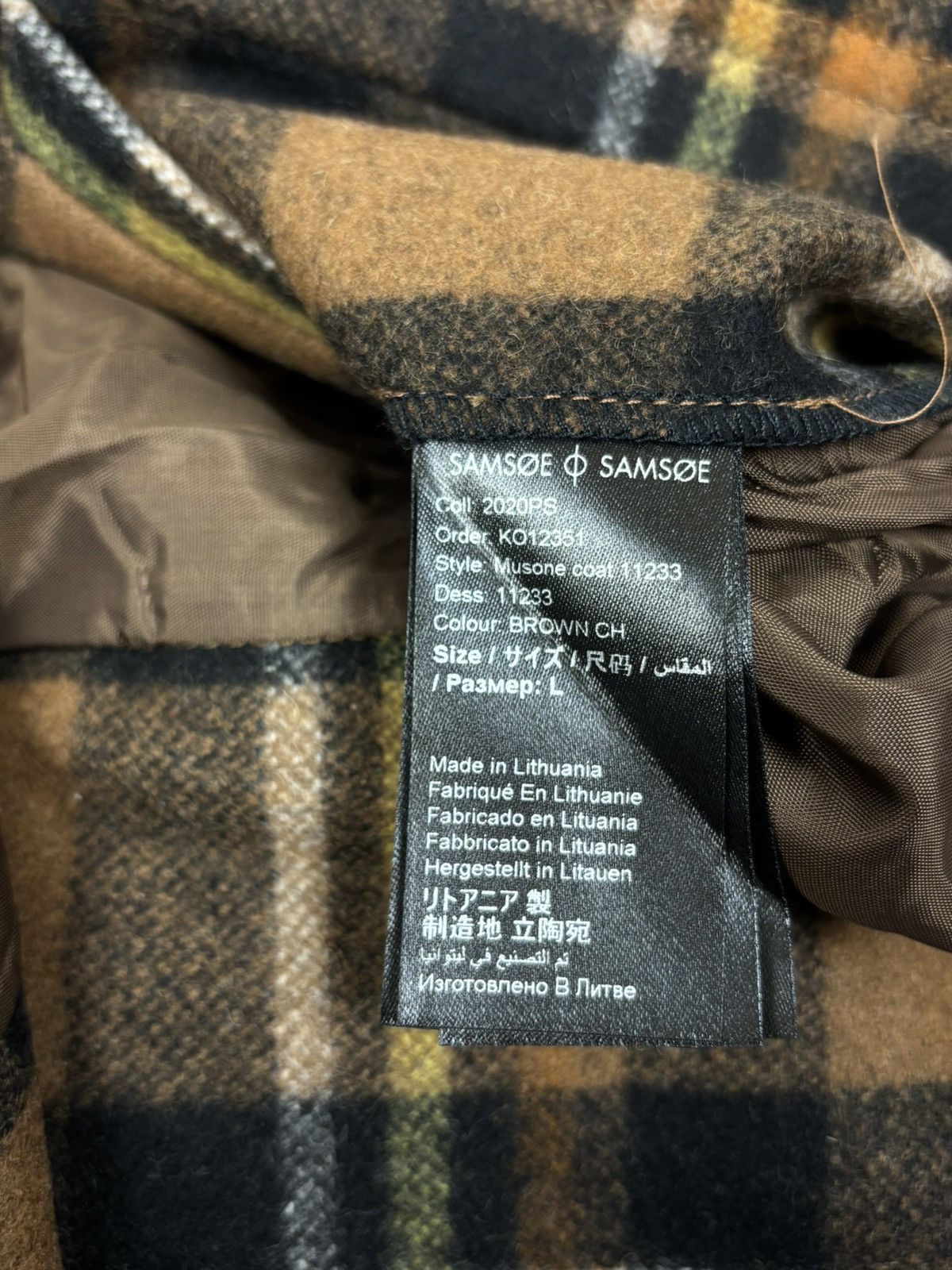 Samsoe Samsoe Samsoe Samsoe x Manteco Wool Musone Coat Plaid Check Size L Size US L / EU 52-54 / 3 - 12 Thumbnail