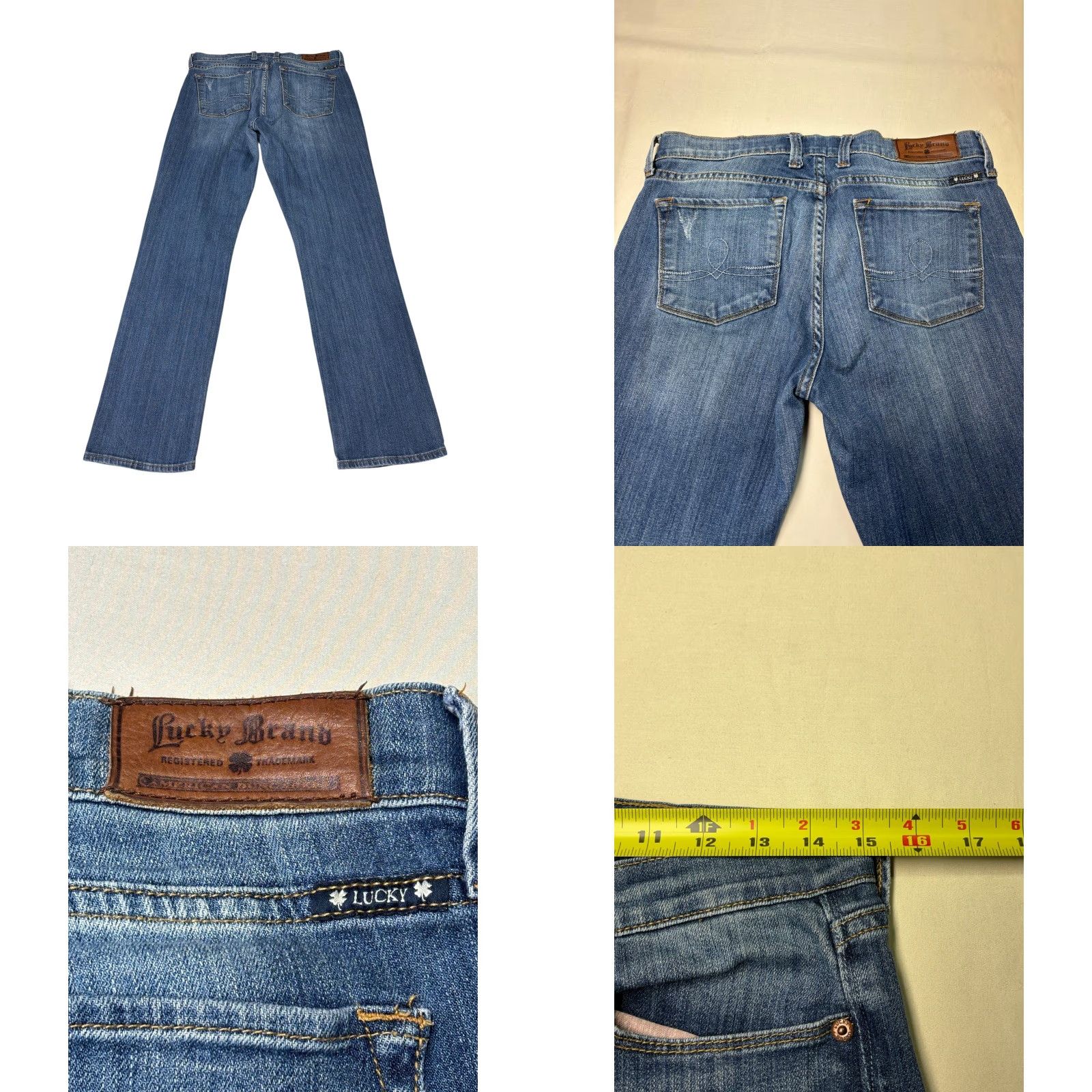 Lucky Brand Lucky Brand Sofia Straight Jeans Womens 8/29 W31XL29 Medium Wash Blue 5-Pocket Stretch Denim Vintage No Size 29" - 8 Thumbnail