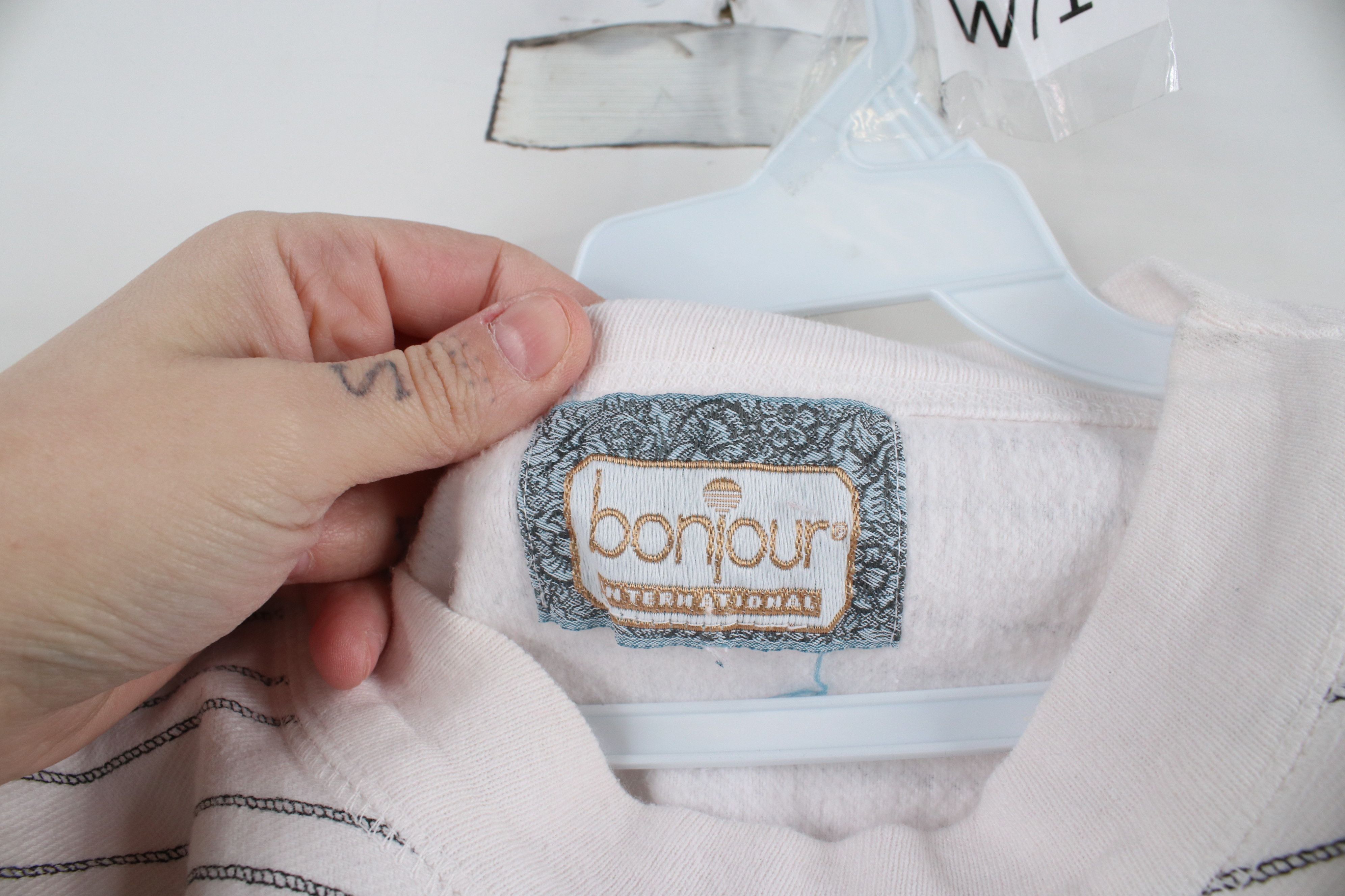 Vintage Vintage 90s Streetwear Flower Bonjour Anchor Sweatshirt Size XL / US 12-14 / IT 48-50 - 8 Thumbnail