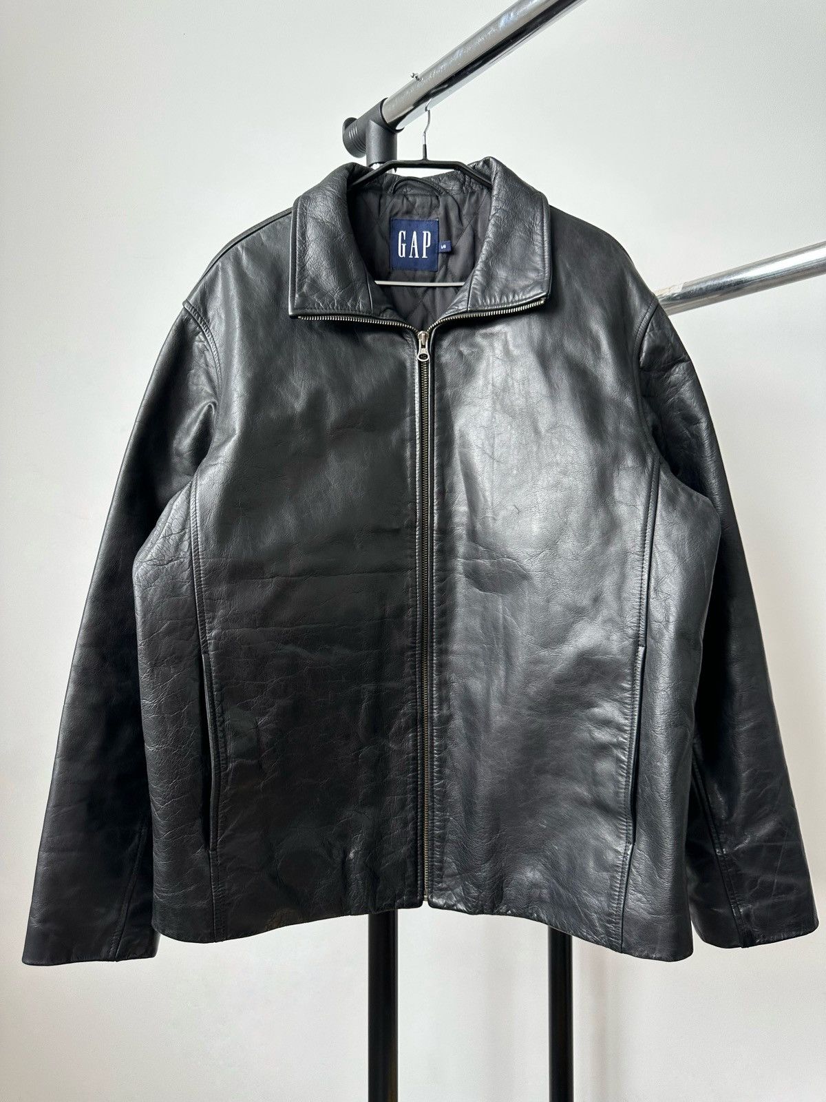 Gap × Vintage 1990s vintage gap leather zip up jacket | Grailed