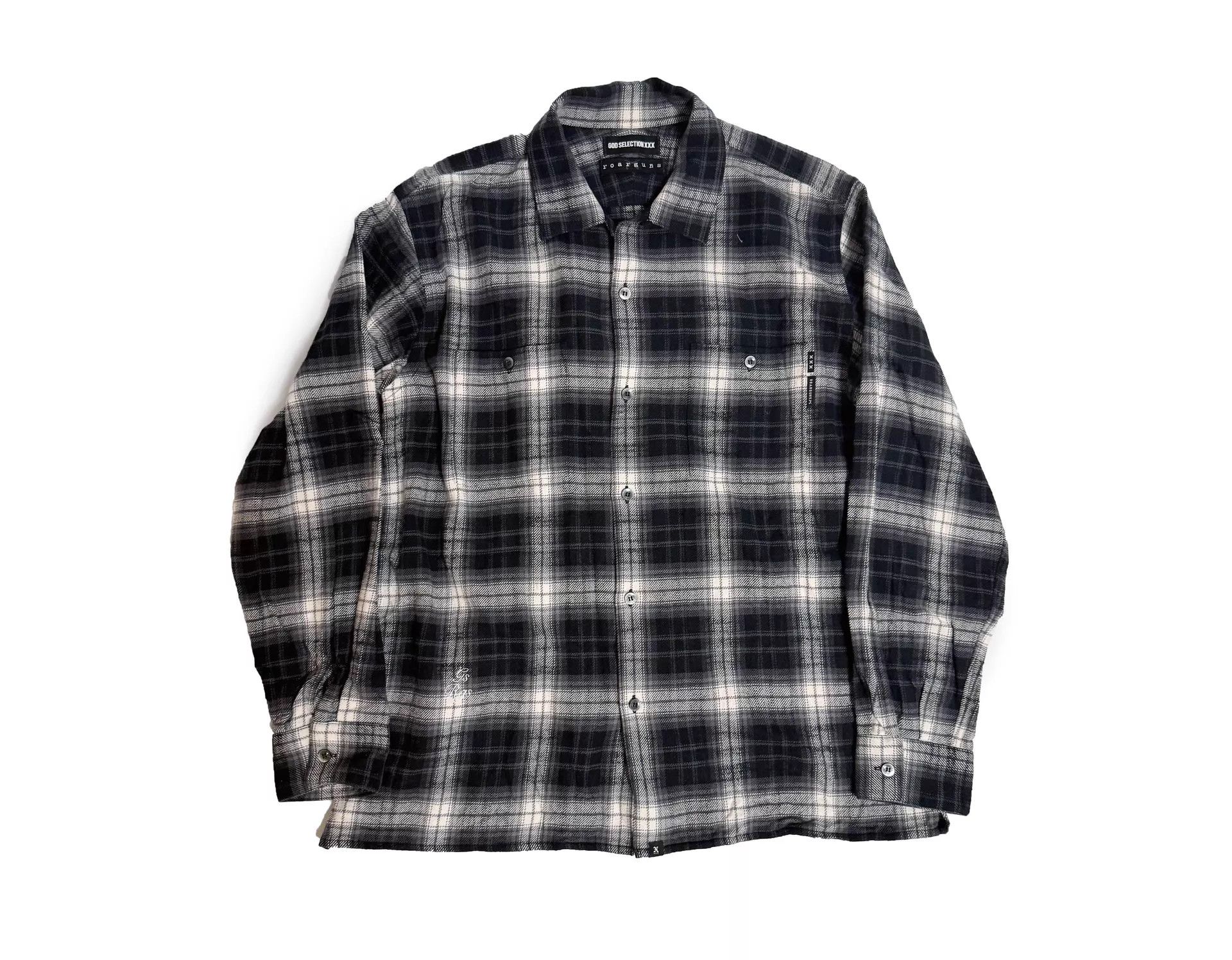 roarguns roarguns×godselectionxxx black flannel check shirt Size US L / EU 52-54 / 3 - 2 Thumbnail