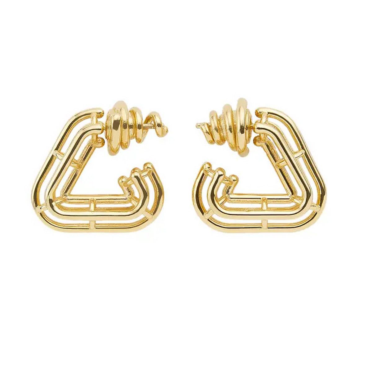 Bottega Veneta BOTTEGA VENETA Outline gold plated silver hoop earrings q Size ONE SIZE - 1 Thumbnail