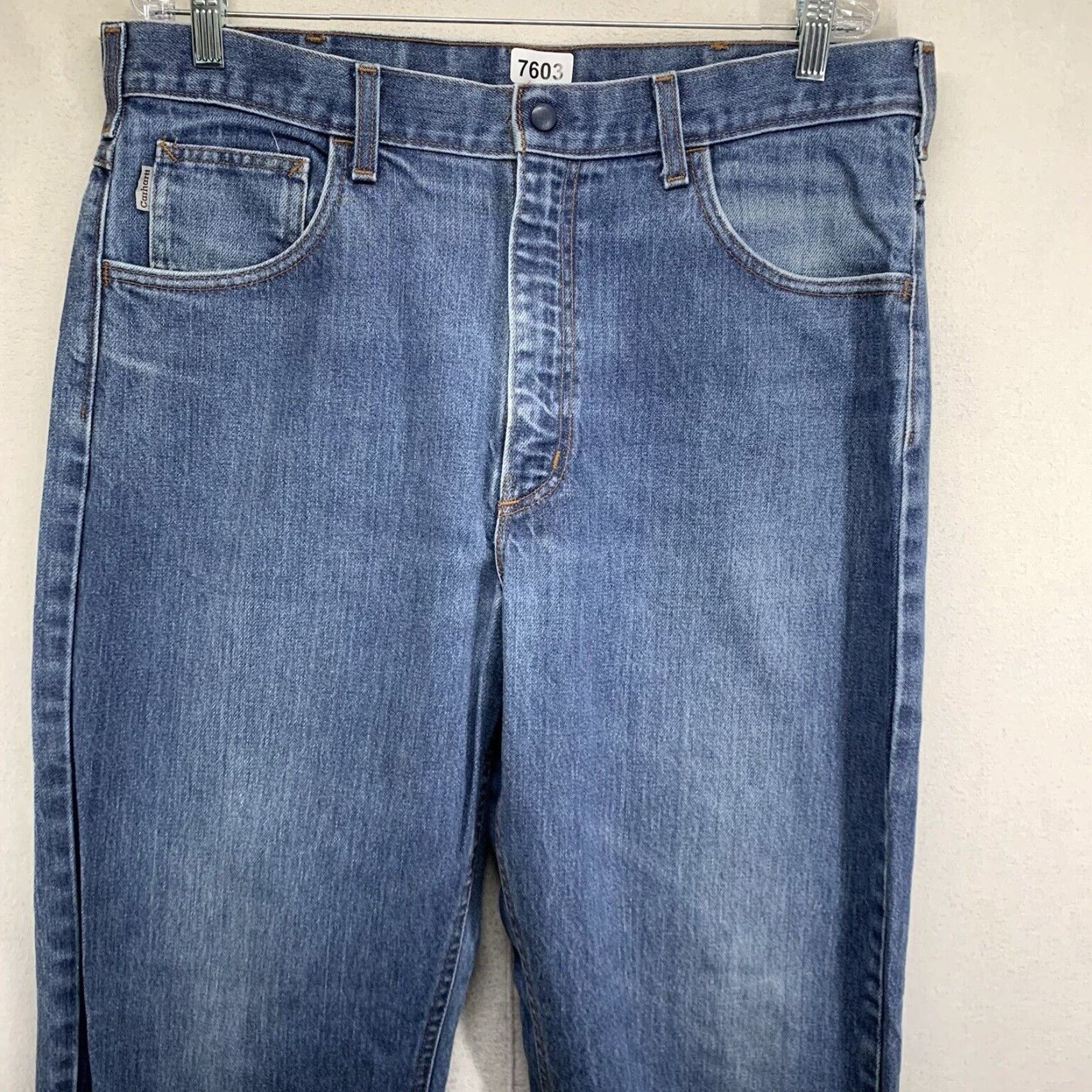 Carhartt VINTAGE Carhartt FR Flame Resistant Jeans Men's 38x33 Denim Work Pants Straight Fit Blue Size US 38 / EU 54 - 5 Thumbnail