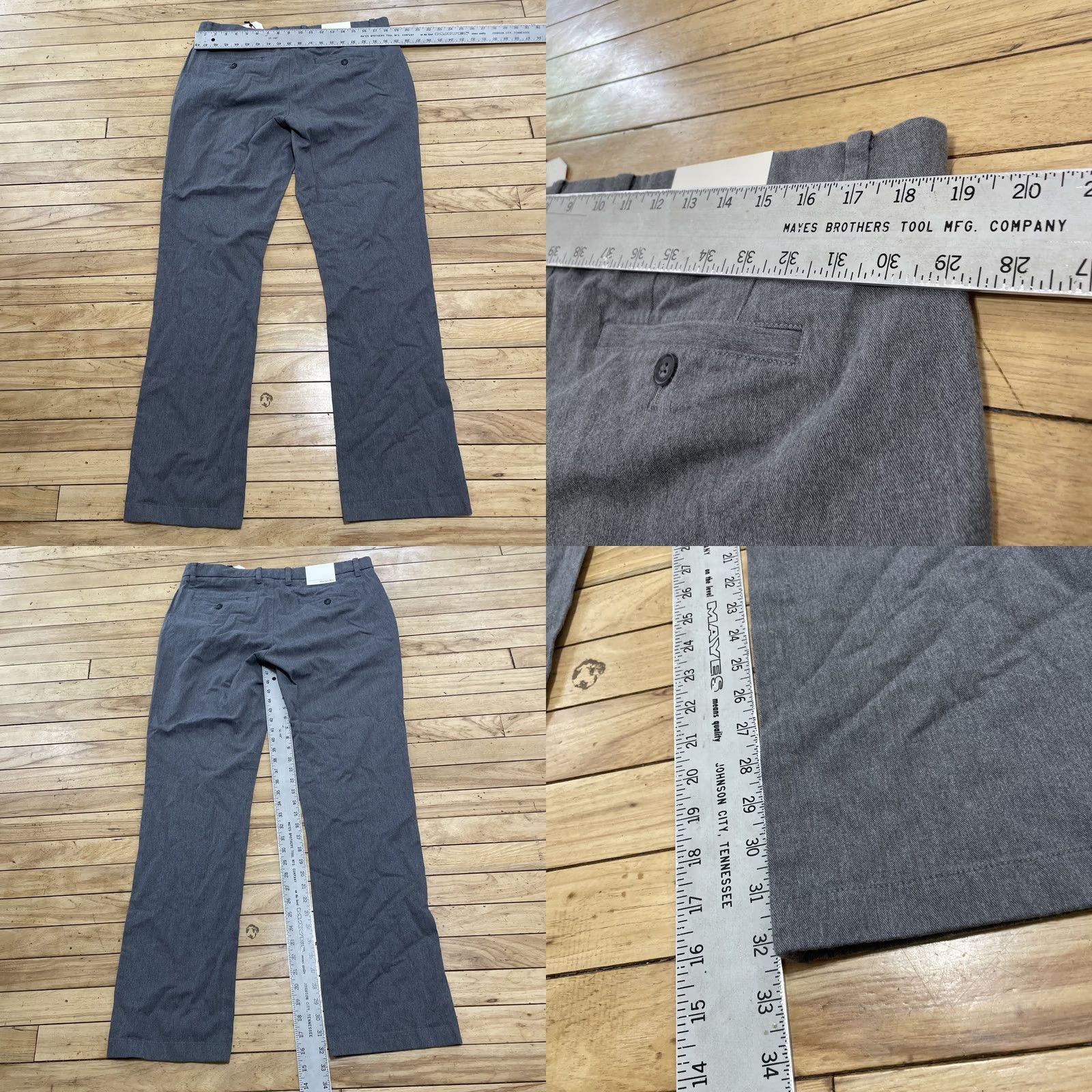Vintage Hawker Rye Pants Men 36x34 Straight Gray Flat Front Knit Chinos NEW Size US 36 / EU 52 - 8 Thumbnail