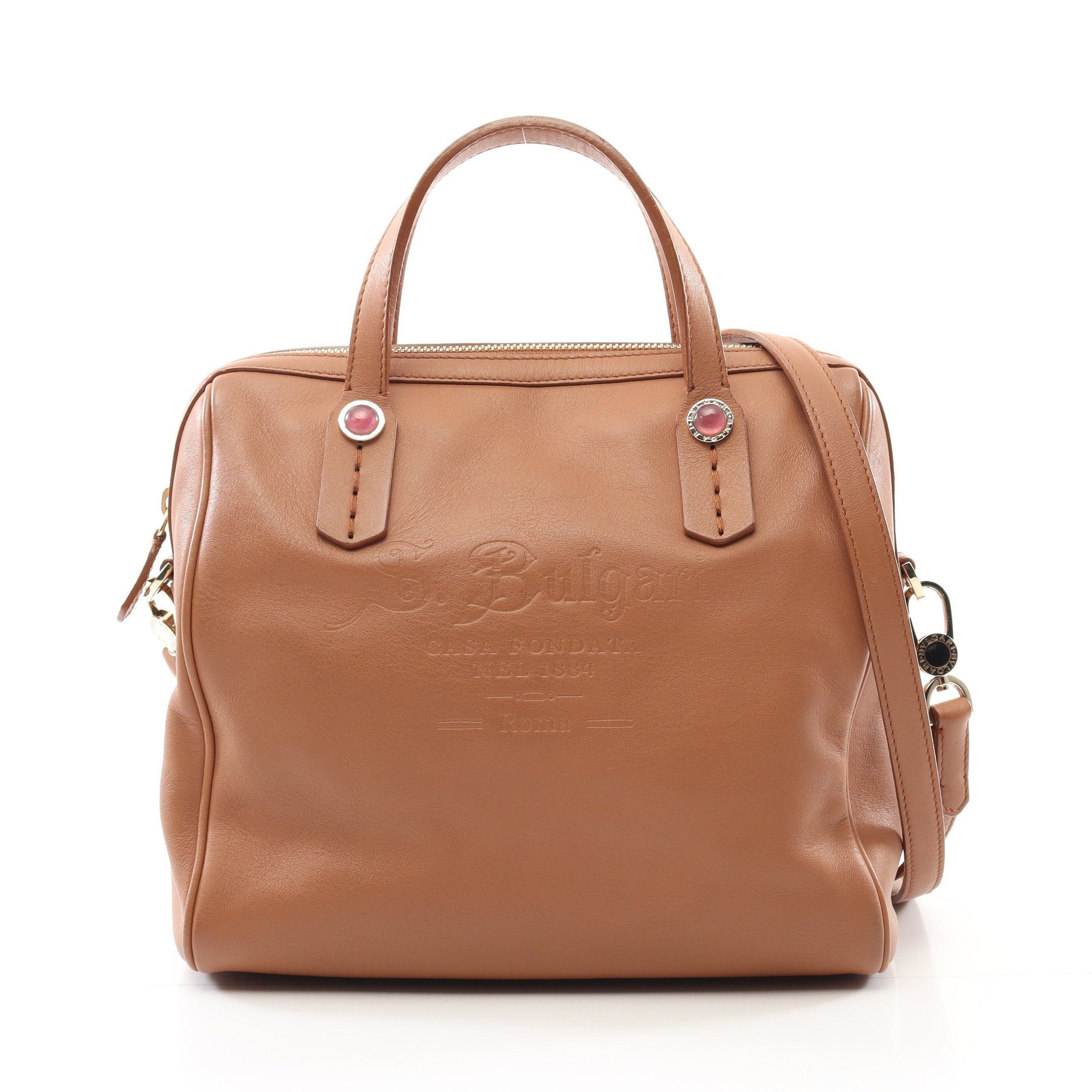 Bvlgari Bvlgari Collezione Handbag Leather Light Brown Size ONE SIZE - 1 Thumbnail