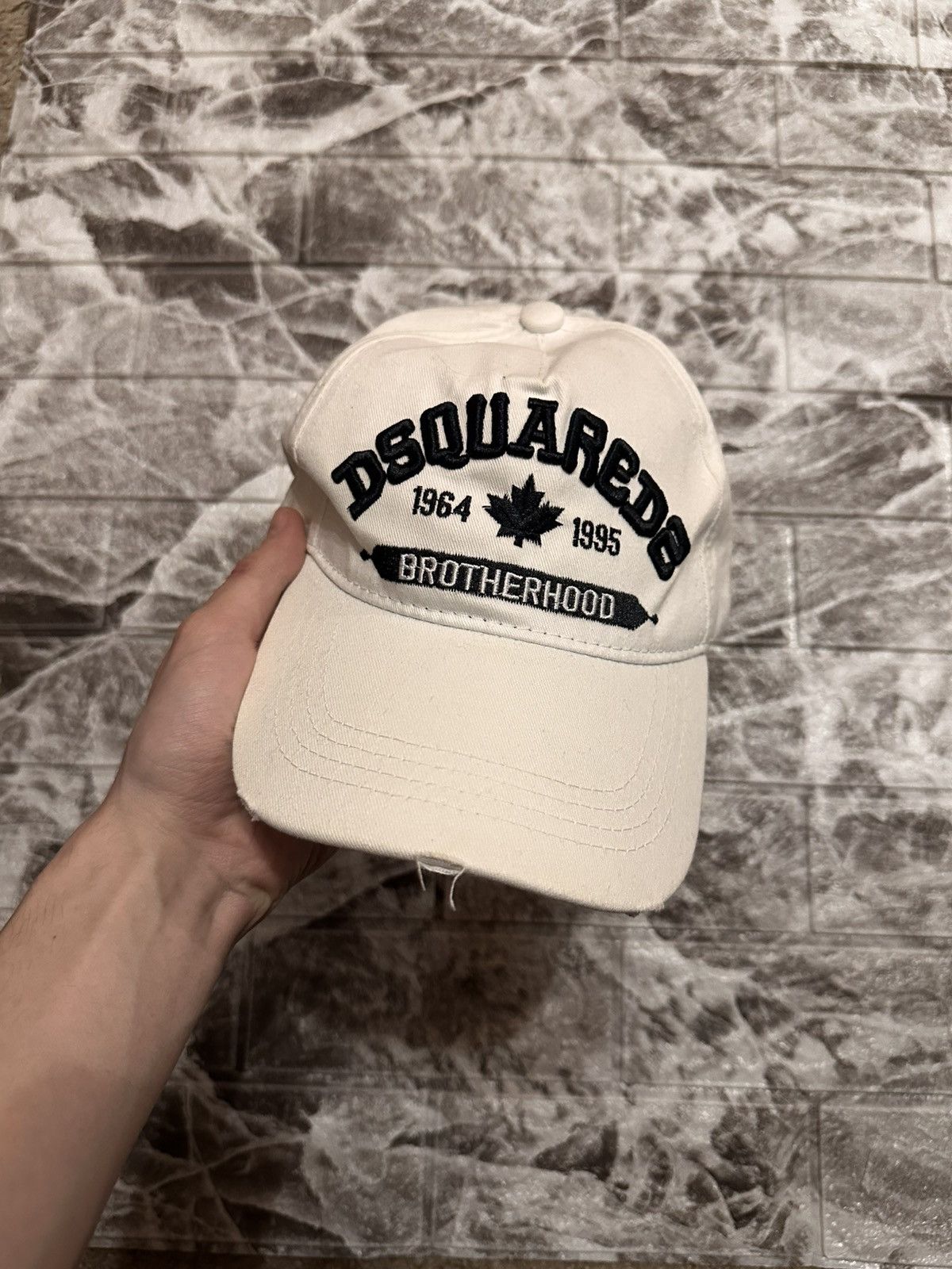 Japanese Brand Dsquared Style Brotherhood Cap – White One Size Size ONE SIZE - 1 Thumbnail