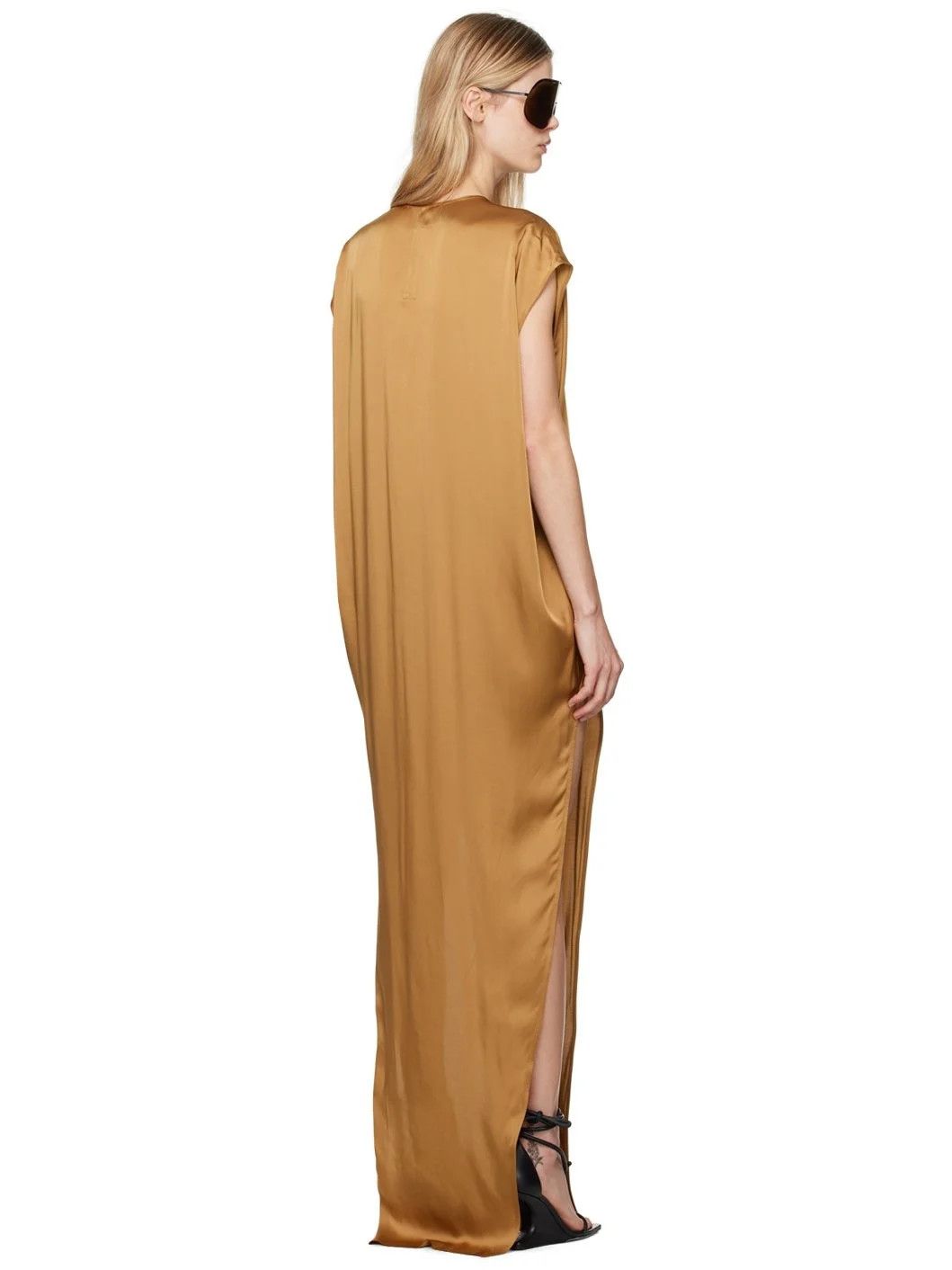 Rick Owens o1y0126 Maxi Dress in Tan Size M / US 6-8 / IT 42-44 - 3 Thumbnail