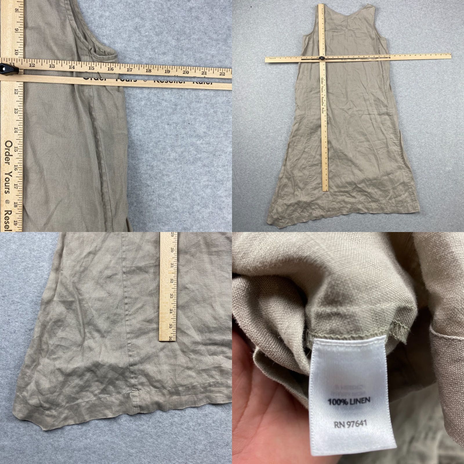 Vintage VINTAGE? No — Pure Jill Linen Dress Womens 2XS Khaki Shift Sleeveless V-Neck Asymmetric Hem Dress Size XXS / US 00 / IT 34 - 8 Thumbnail