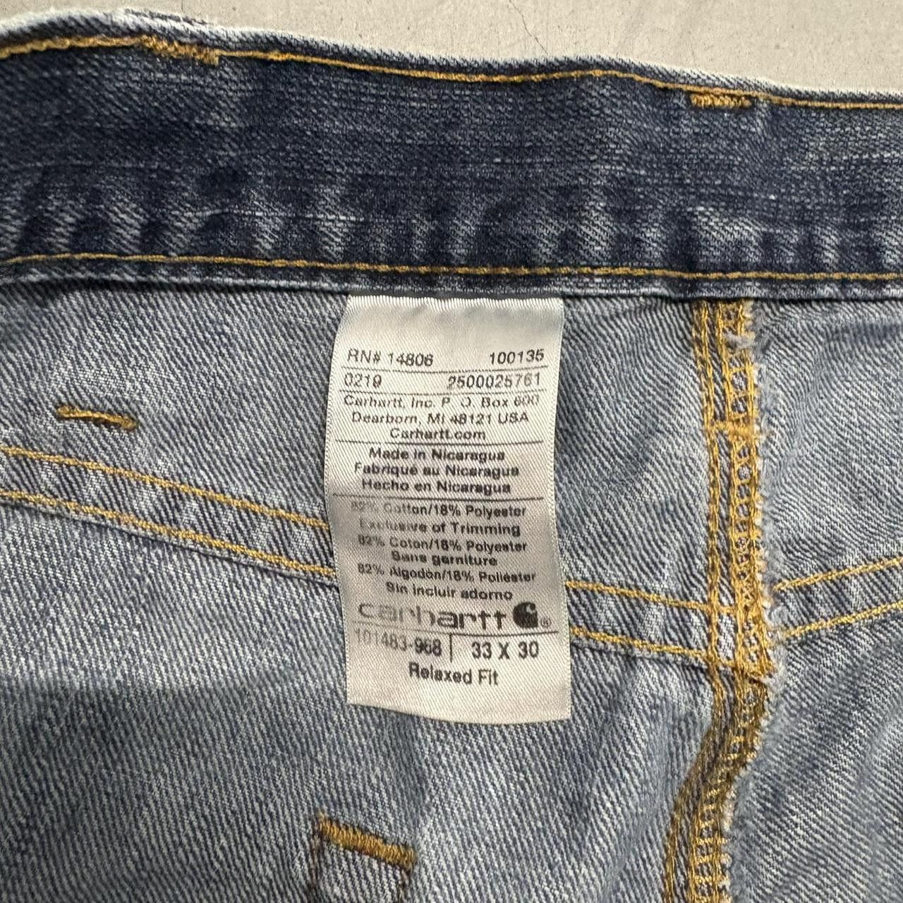 Carhartt × Vintage Vintage Y2K Workwear Style CarHartt Medium Wash Denim Jeans! Size US 33 - 8 Thumbnail