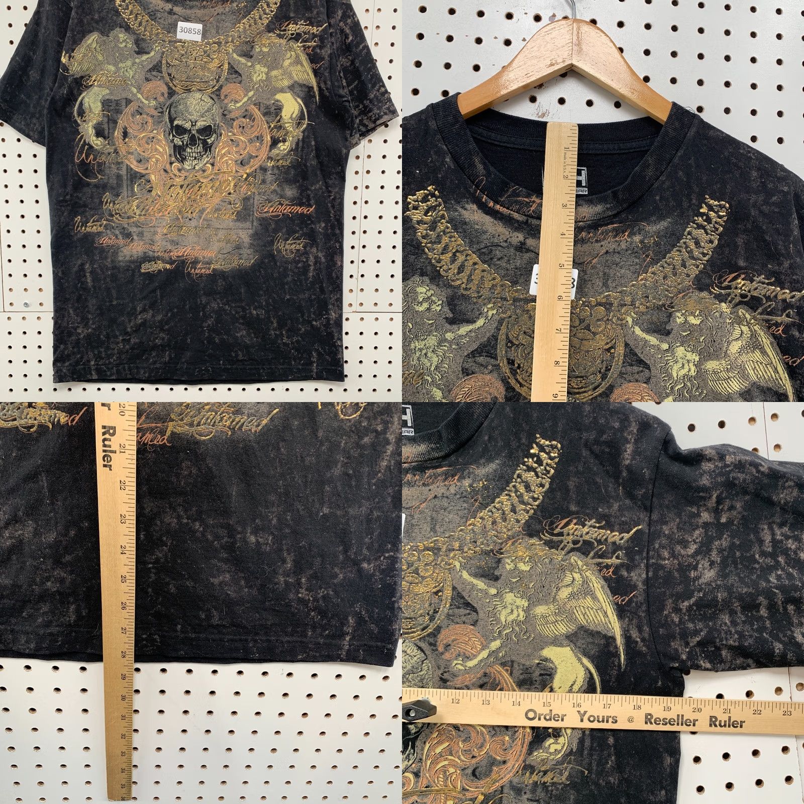 Affliction Y2K C&H Sportswear Skull Wings AOP Shirt Black Mens Medium Affliction 19.5x28.5 Size US M / EU 48-50 / 2 - 9 Thumbnail