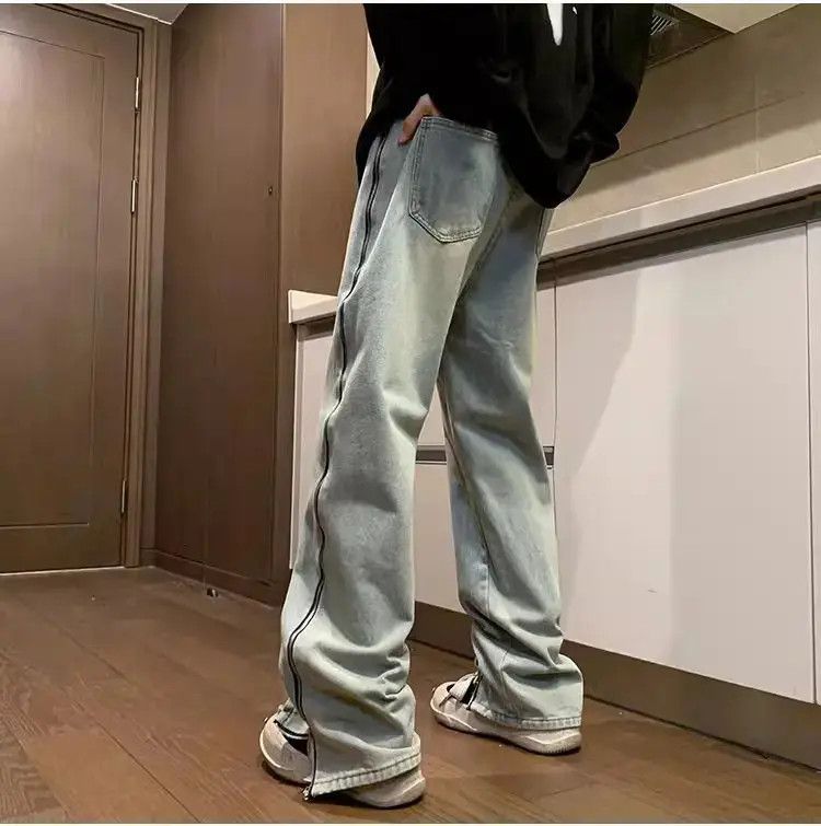 Japanese Brand Retro Straight Zipper Split Jeans Size US 30 / EU 46 - 6 Thumbnail