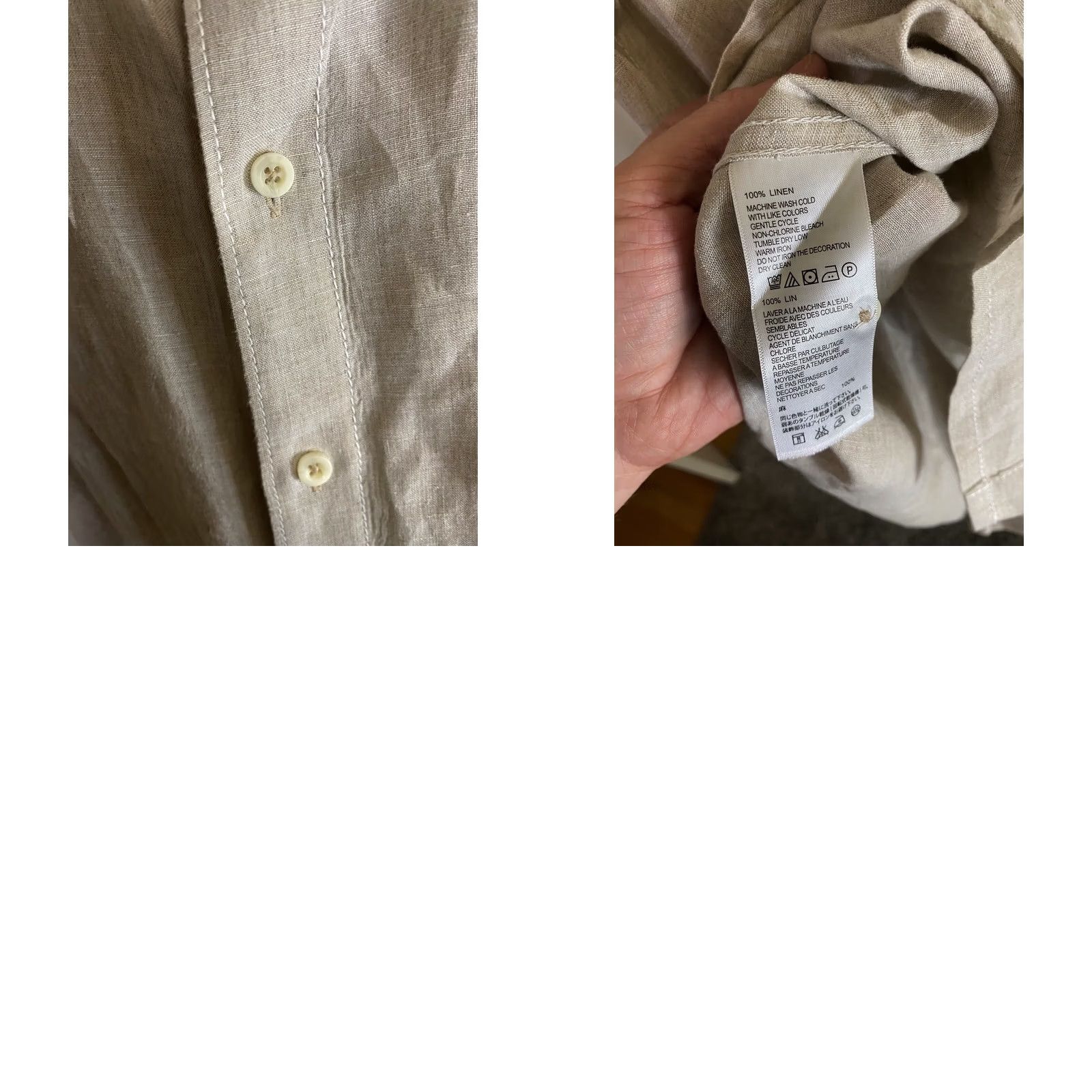 Tommy Bahama Tommy Bahama 100% Linen SHIRT Short Sleeve Button-Up Beige Large L 33 Mens Size US L / EU 52-54 / 3 - 8 Thumbnail