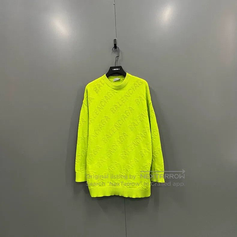 Balenciaga Slogan Logo Knit Sweater