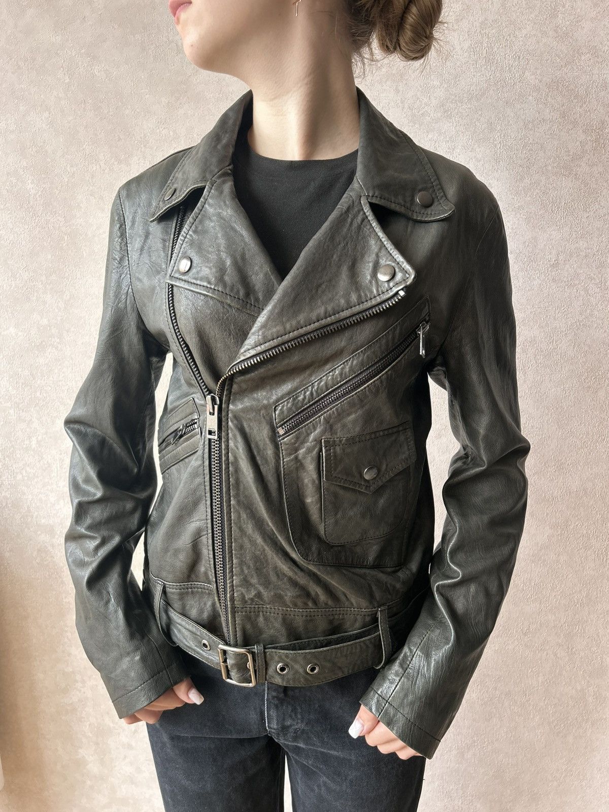 Diesel Vintage Diesel Avantgarde Leather Biker Jacket Size S / US 4 / IT 40 - 3 Thumbnail