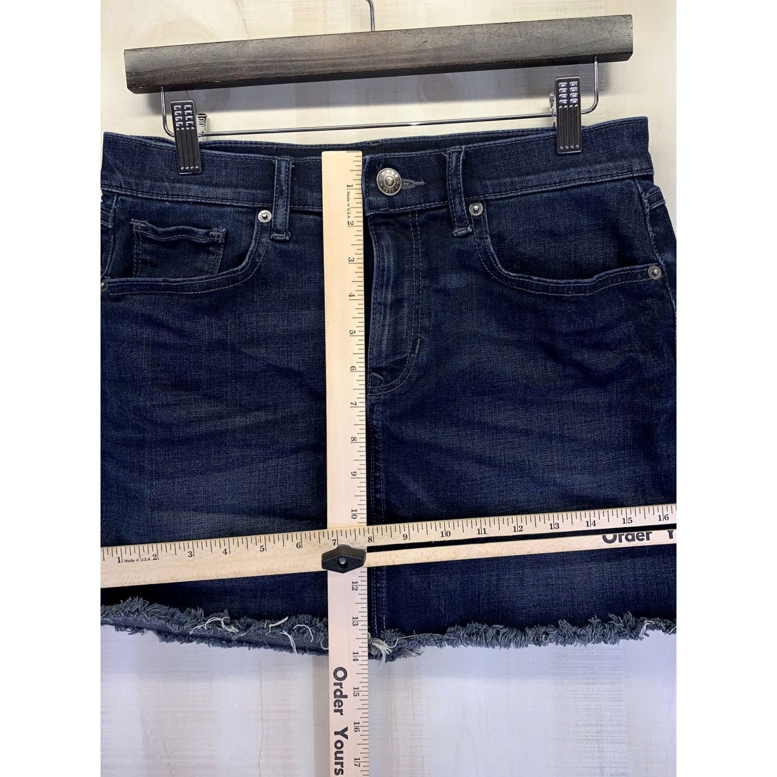 Express VINTAGE Express Denim Skirt Shirt Womens 6 Short Blue Stretch See Photos Size 28" / US 6 / IT 42 - 3 Thumbnail