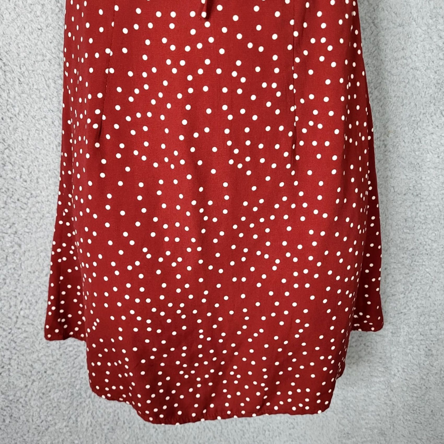 Vintage Polly Women’s Square Neck Sleeveless Red White Polka Dot Mini Dress Size 2 Size XS / US 0-2 / IT 36-38 - 3 Thumbnail