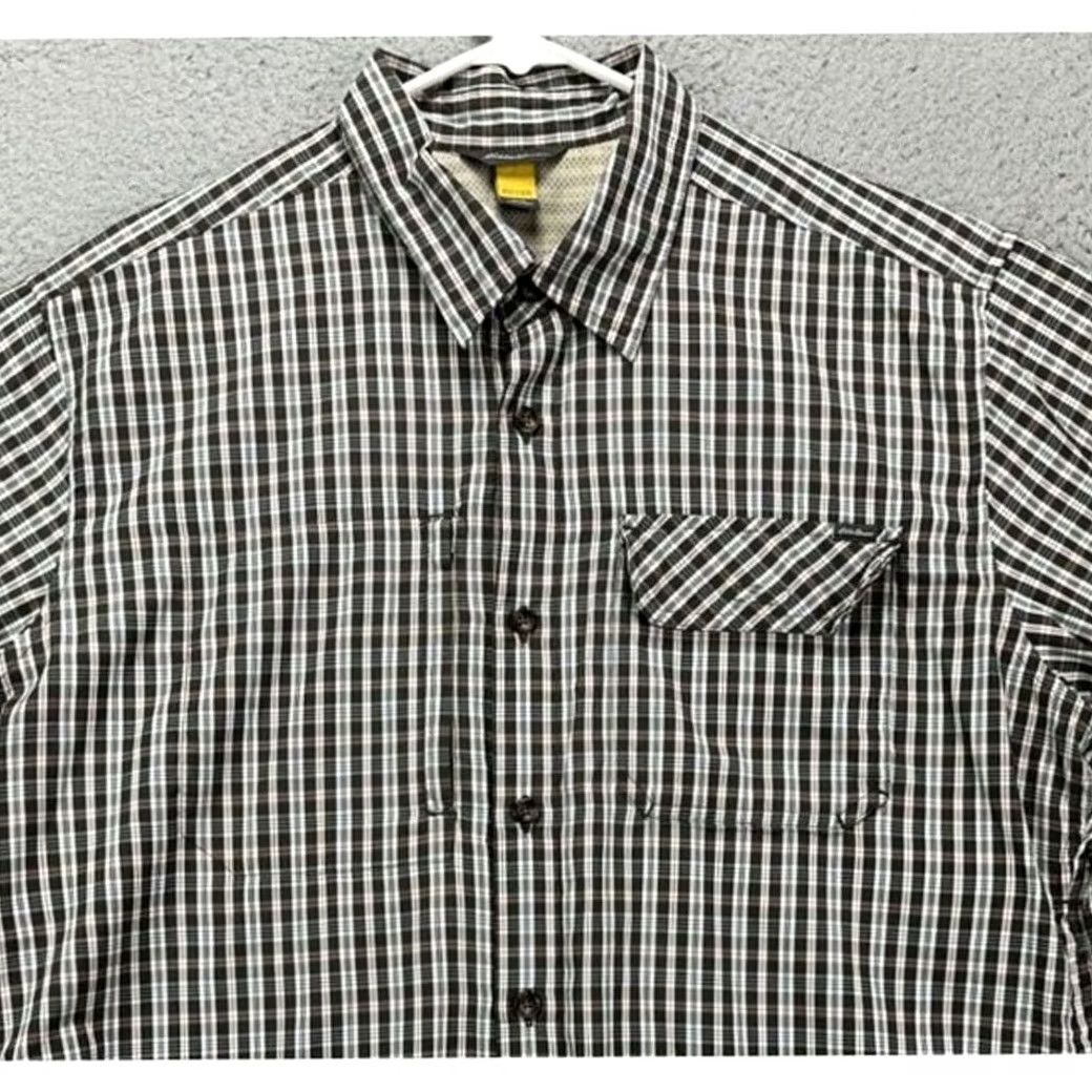 Eddie Bauer Eddie Bauer Travex Shirt Mens L Short Sleeve Plaid Button-Up Pocket Black Size US L / EU 52-54 / 3 - 3 Thumbnail