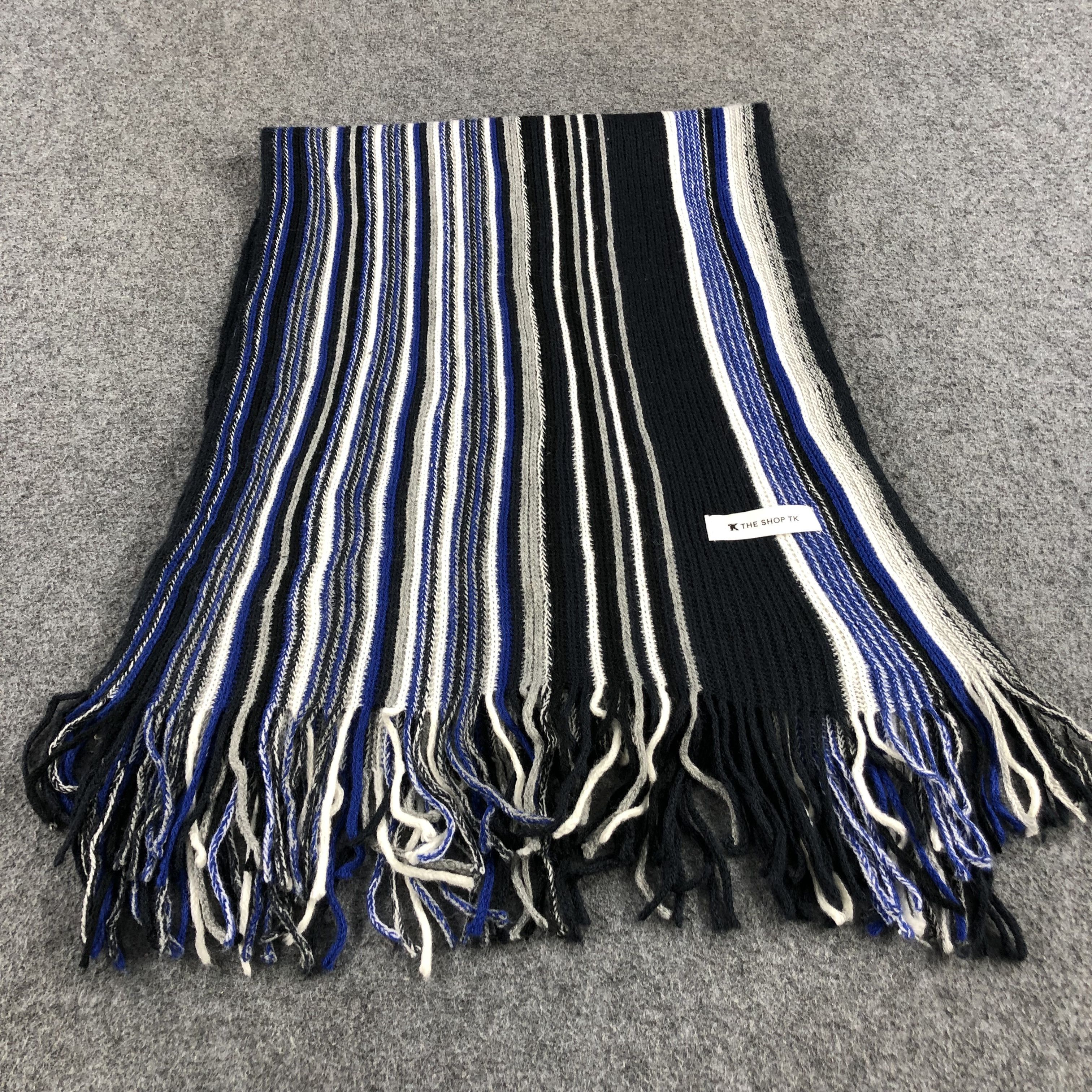 Takeo Kikuchi Takeo Kikuchi Stripes Wool Scarf Muffler V967 Size ONE SIZE - 2 Thumbnail