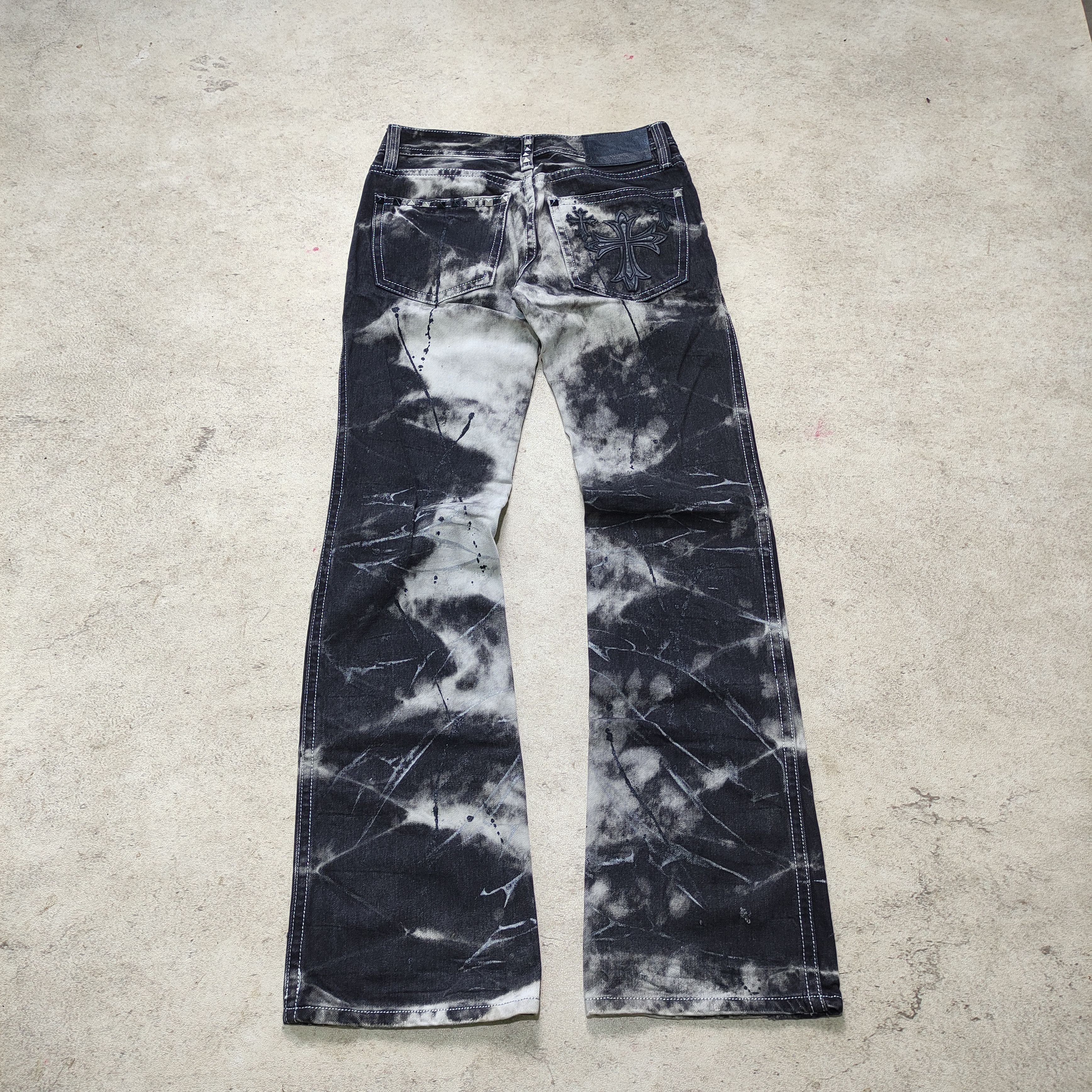 Le Grande Bleu (L.G.B.) Xfrm Flare Jeans Patch Cross - 2000s Archive Vkei LGB Size US 29 - 3 Thumbnail