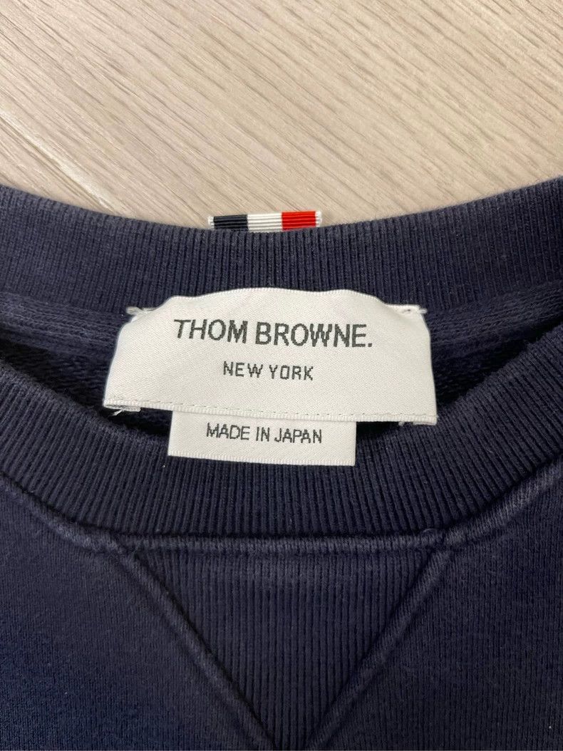 Thom Browne Thom browne Size 38 Dark blue four-striped round-neck sweat Size US XS / EU 42 / 0 - 6 Thumbnail