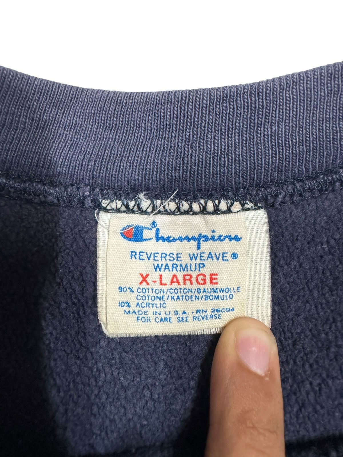 Champion × Vintage Vtg🔥80’s Champion Bluebar Reverse Weave Sunfaded Sweatshirt Size US XL / EU 56 / 4 - 8 Thumbnail