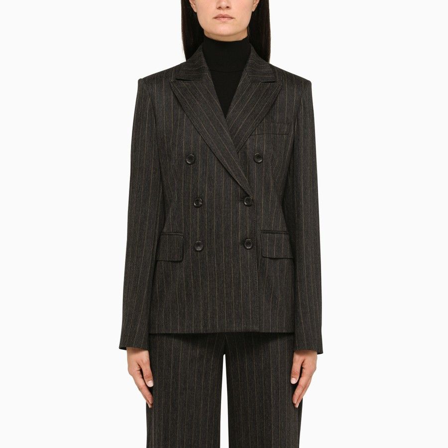Max Mara o1d2blof0824 Double-breasted Jacket in Grey Size M / US 6-8 / IT 42-44 - 1 Thumbnail