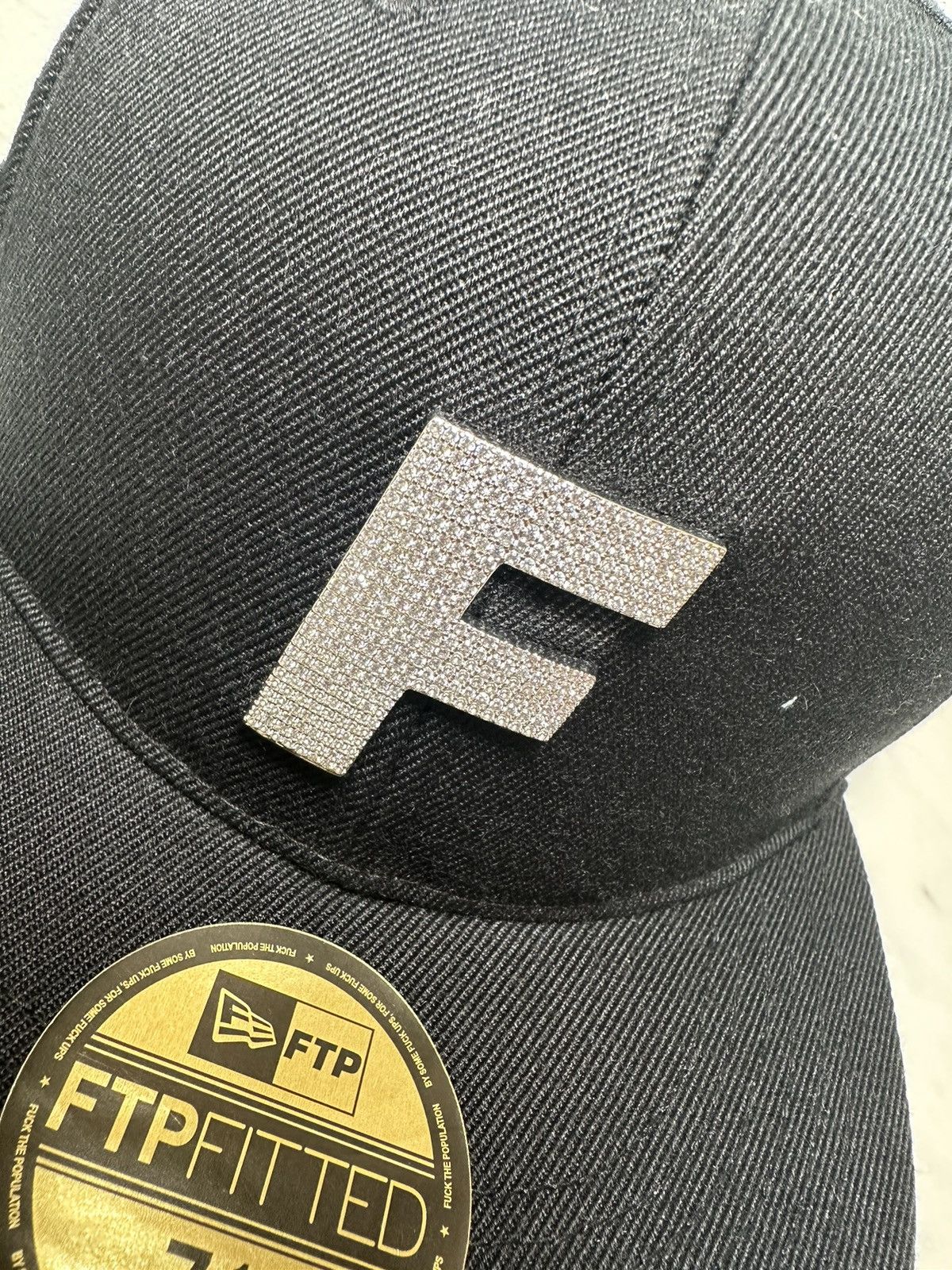 Fuck The Population FTP Bling F Logo Fitted 7 1/2 Size ONE SIZE - 2 Thumbnail