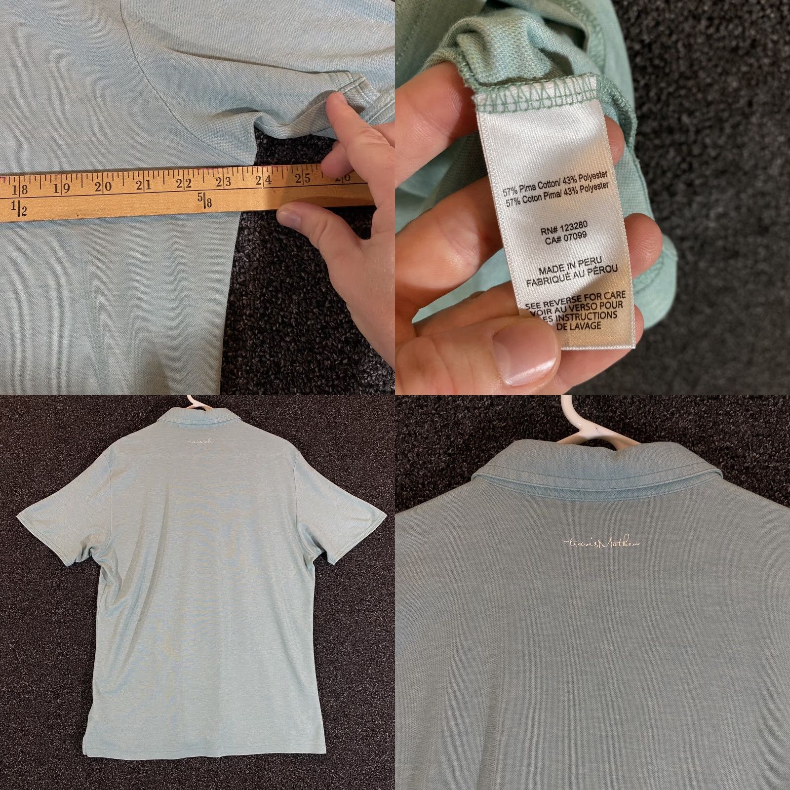 TravisMathew Travis Mathew Polo Shirt Mens Large Green GolfShort Sleeve Pima Cotton Size US L / EU 52-54 / 3 - 8 Thumbnail