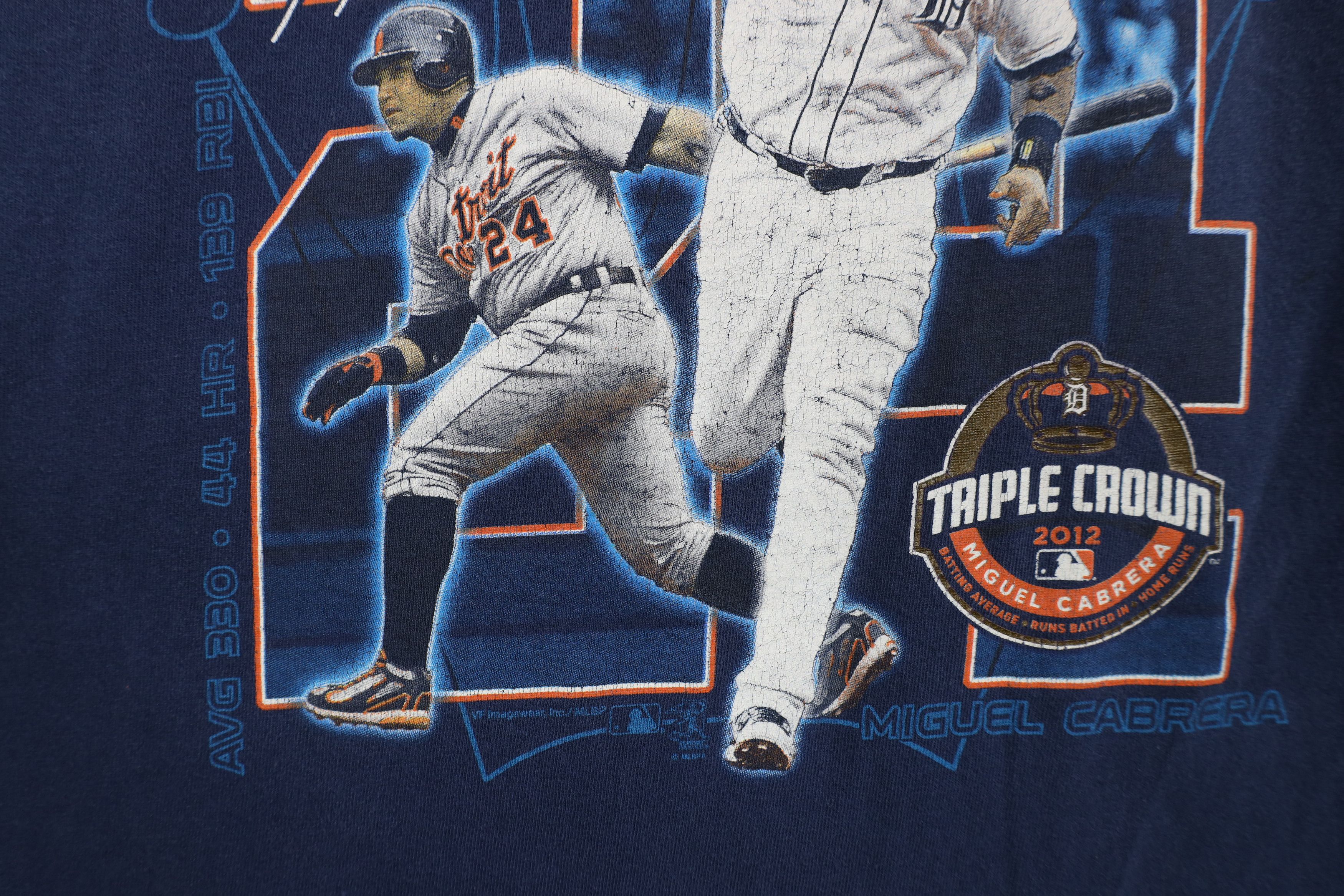 Vintage Y2K Crown Miguel Cabrera Detroit Tigers Baseball T-Shirt Size US XL / EU 56 / 4 - 6 Thumbnail