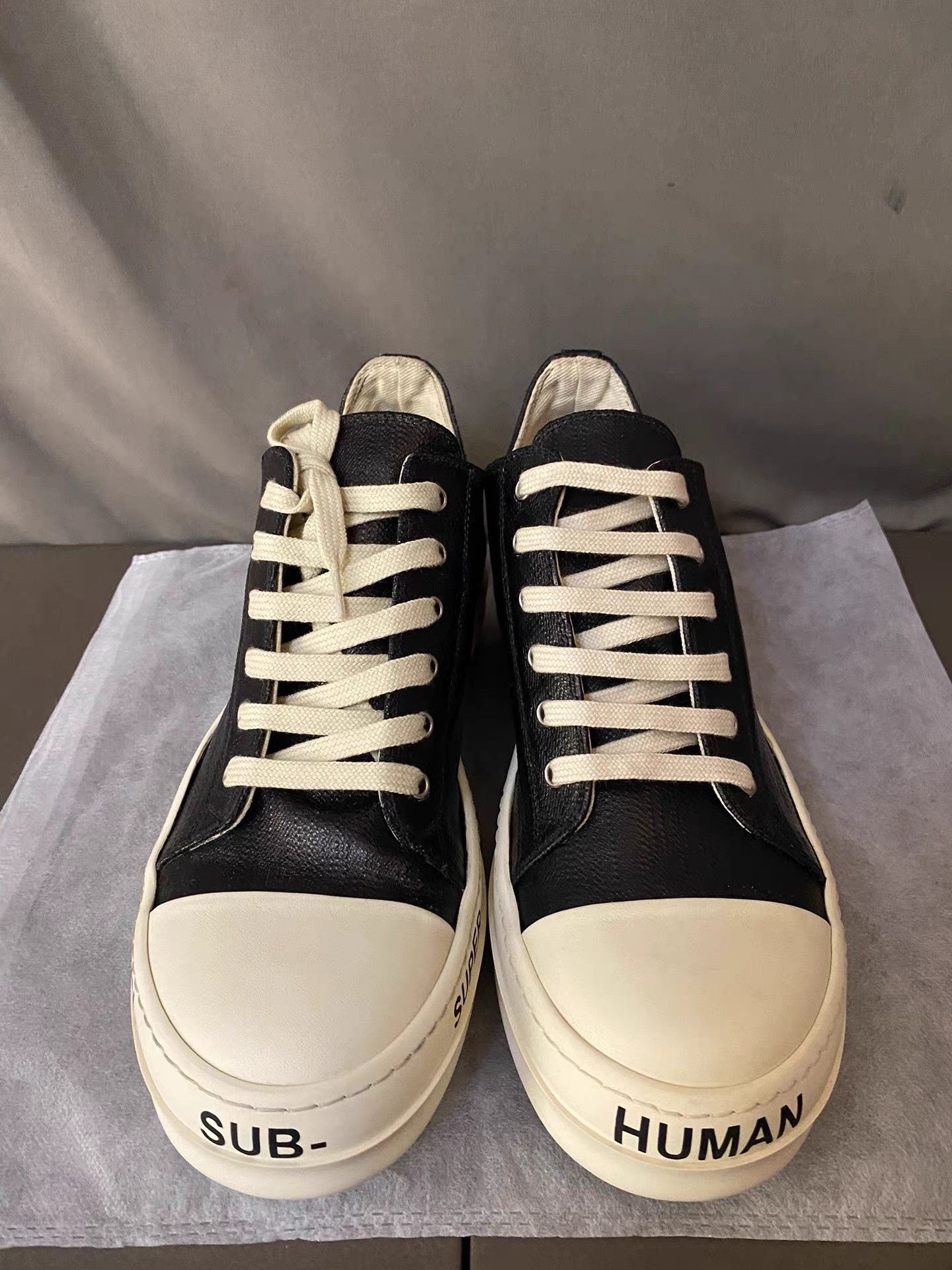 Rick Owens Rick Owens DRKSHDW waxed low-top with toe lettering Size US 8 / EU 41 - 3 Thumbnail
