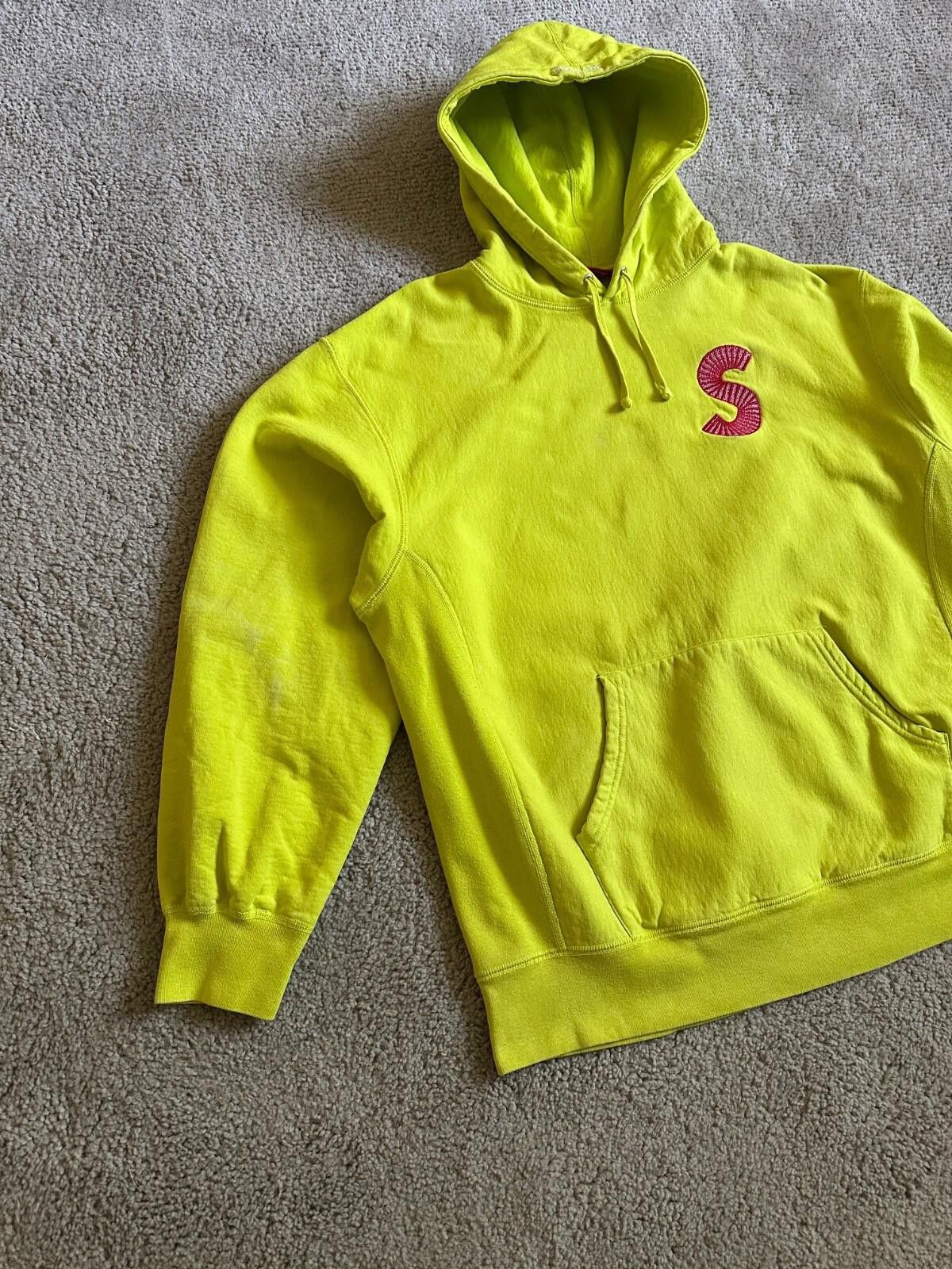 Supreme Supreme Hoodie S Logo Hooded Sweatshirt L Cotton Yellow Used Size US XL / EU 56 / 4 - 2 Thumbnail