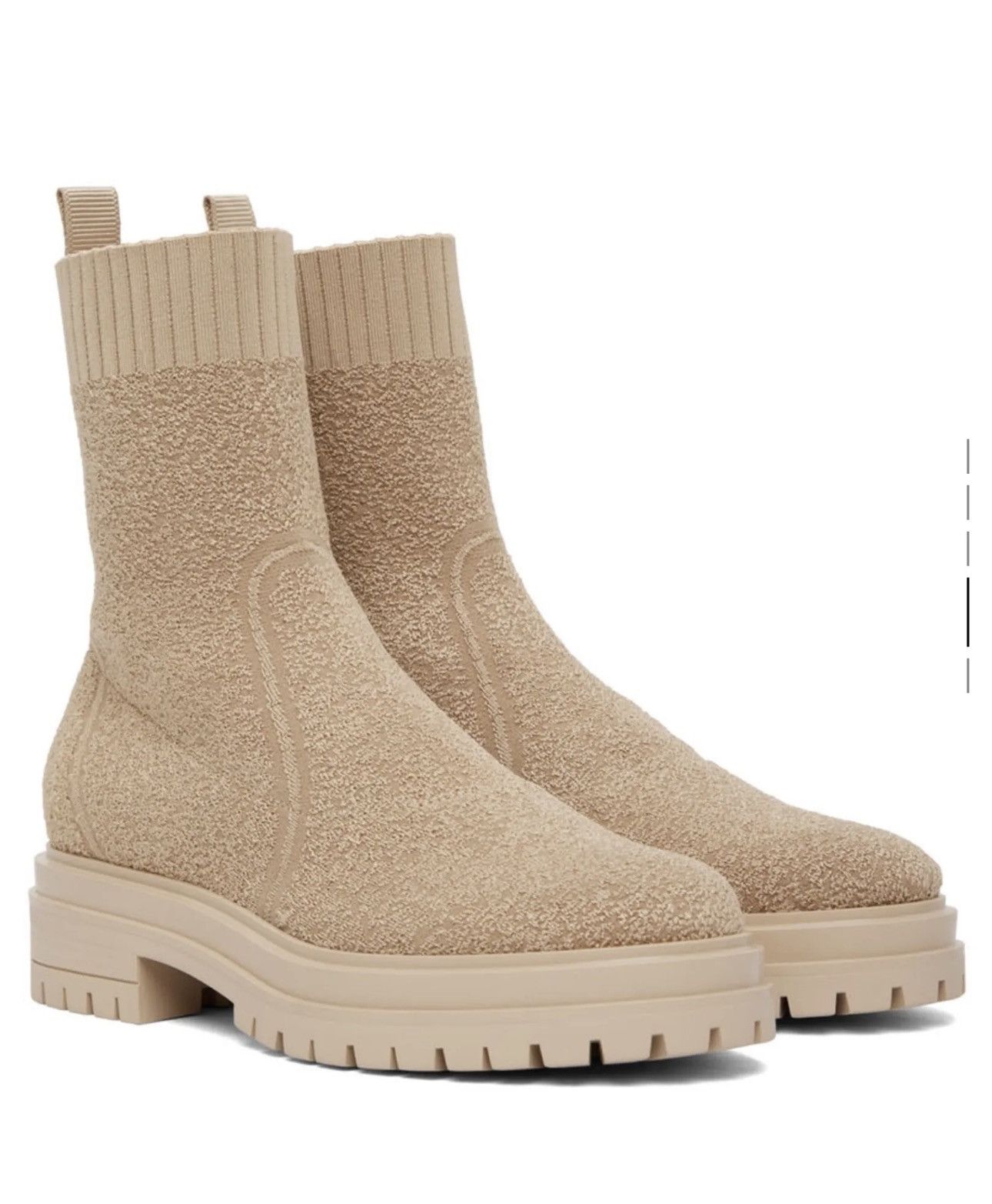 Gianvito Rossi GIANVITO ROSSI Beige Torrance Sock Boots Size US 8.5 / IT 38.5 - 5 Thumbnail