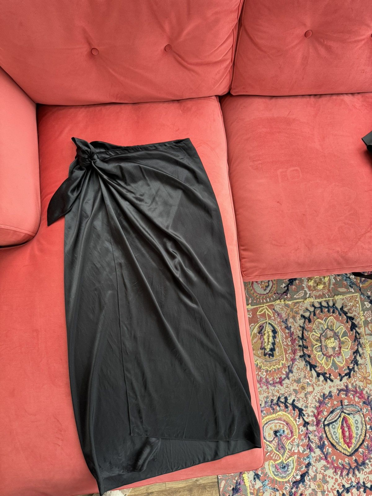 Balenciaga Balenciaga silk black wrap skirt, size 42 It, M int Size 28" / US 6 / IT 42 - 2 Thumbnail