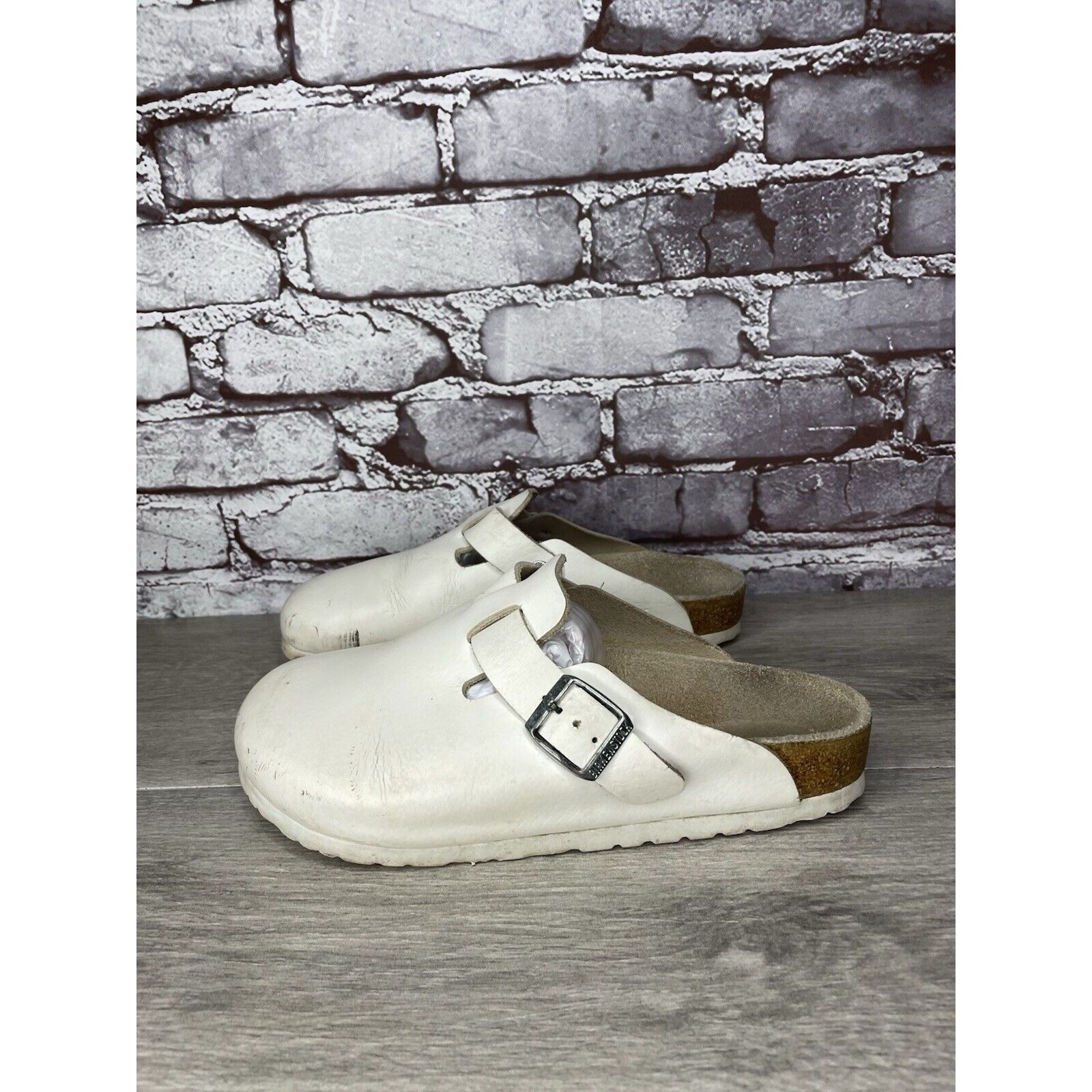 Birkenstock Birkenstock Boston White Leather Strap Slides Clogs Shoes Wo Size US 6.5 / IT 36.5 - 16 Thumbnail