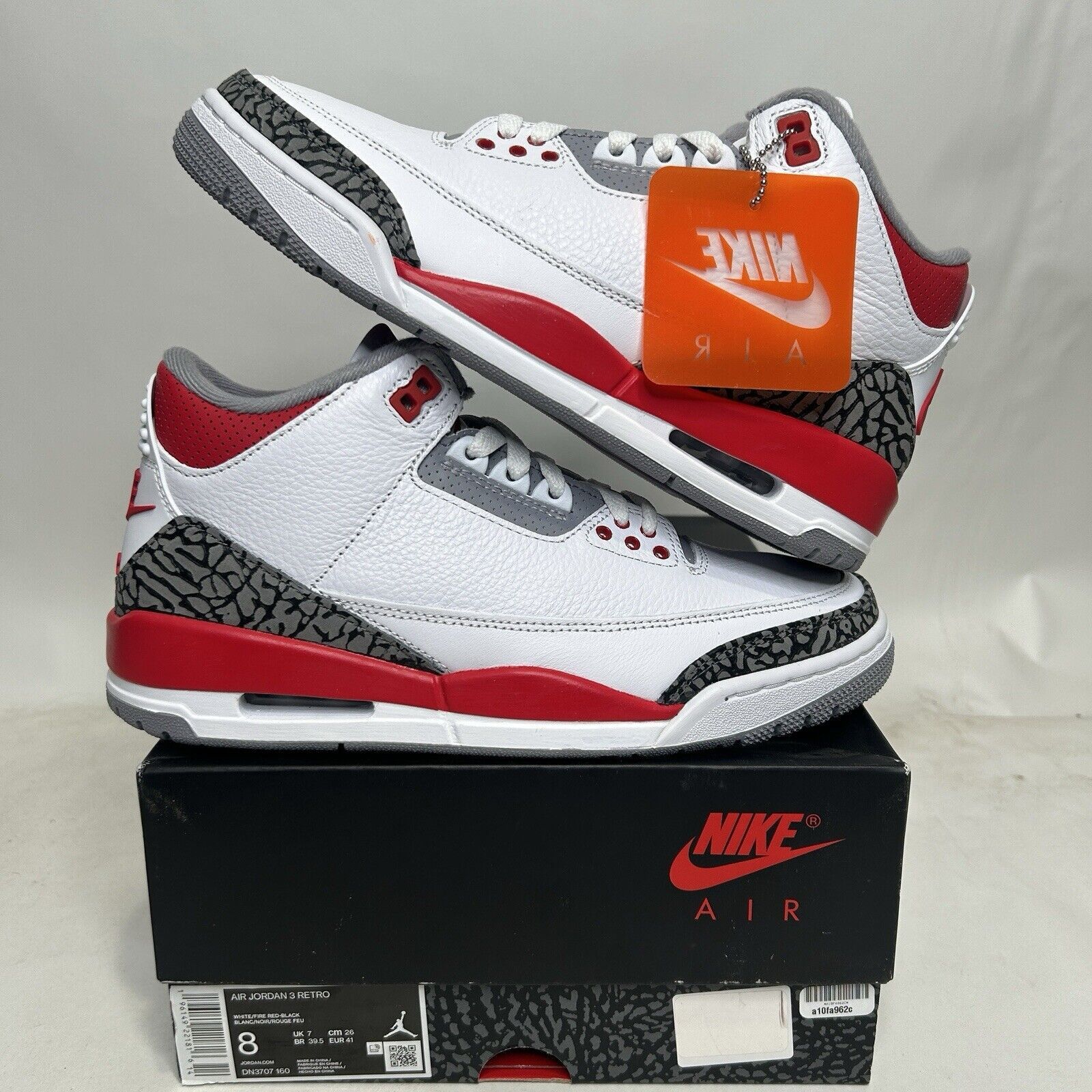Jordan Brand Nike Air Jordan 3 Retro “Fire Red” 2024 Size US 8 / EU 41 - 1 Thumbnail
