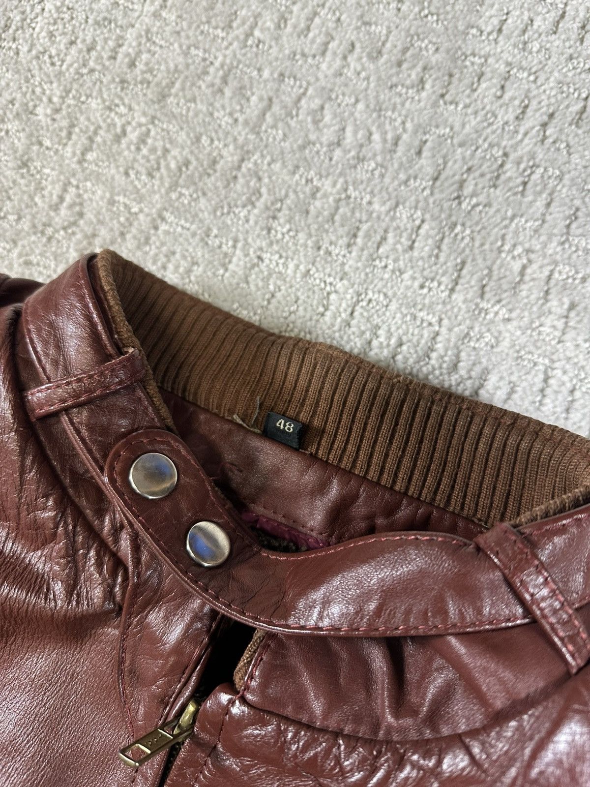 Vintage Vintage 60’s/70’s Burgundy Leather Jacket Size 48 Size US M / EU 48-50 / 2 - 4 Thumbnail