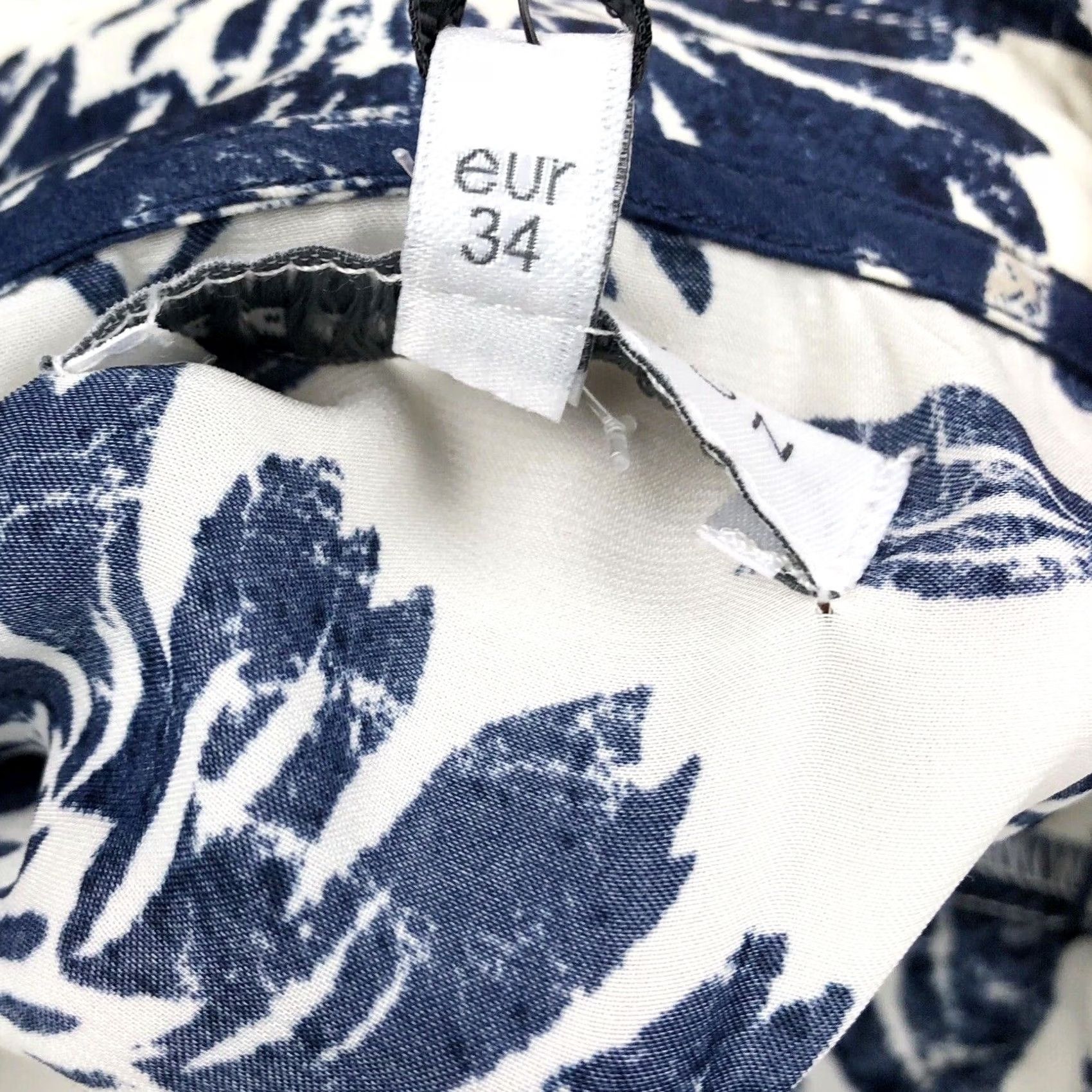 NEXT NEXT Collection Luxe Oversized Shirt Blouse - Floral Rabbits - Cream & Blue - Short Sleeve - UK 6 - Womens Size M / US 6-8 / IT 42-44 - 6 Thumbnail