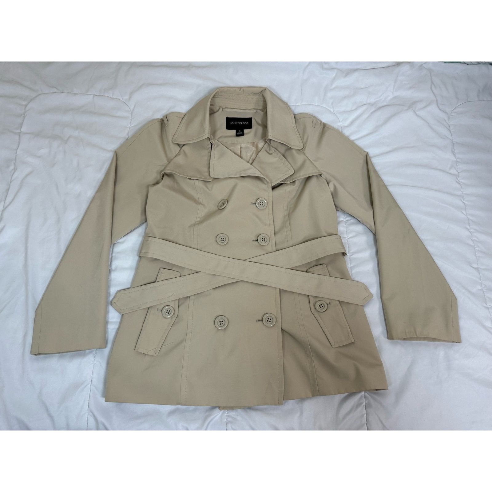 London Fog London Fog Women's Beige Trench Coat With Waist Belt Size S Size S / US 4 / IT 40 - 4 Thumbnail