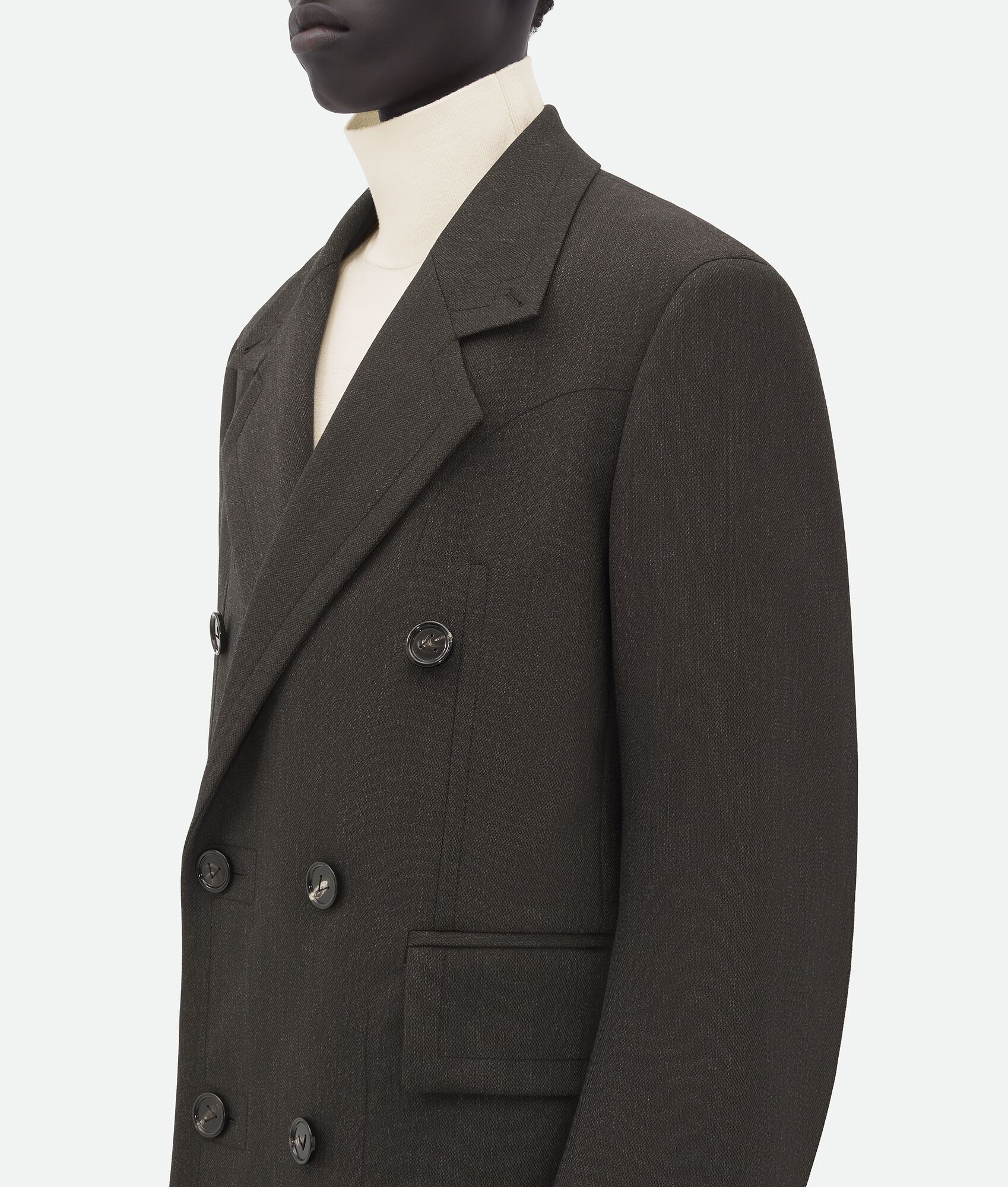 Bottega Veneta o1loc1c0325 752449 Bicolor Wool Jacket in Dark Brown Size US S / EU 44-46 / 1 - 4 Thumbnail