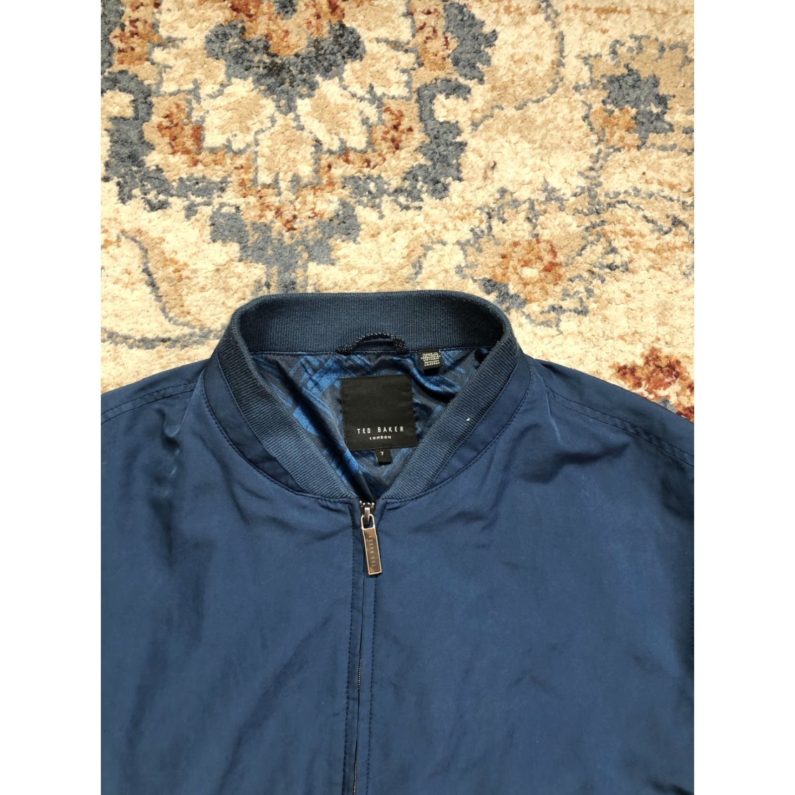 Ted Baker Ted Baker London Jacket Mens 3XL Blue Bomber Microfiber Full Zip Lined Casual Size US XXL / EU 58 / 5 - 2 Thumbnail