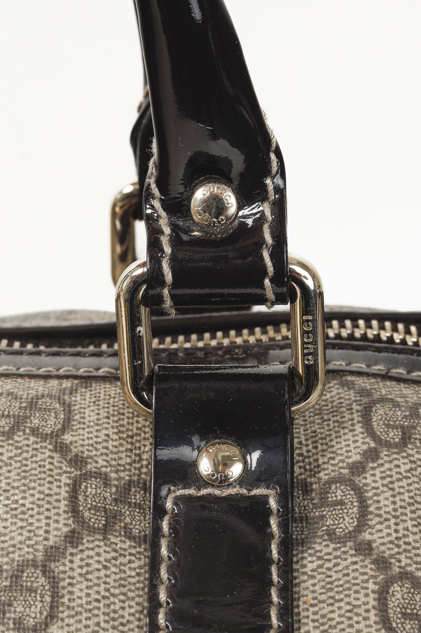 Gucci Gucci Brown Patent Medium GG Joy Boston Bag Size ONE SIZE - 9 Thumbnail