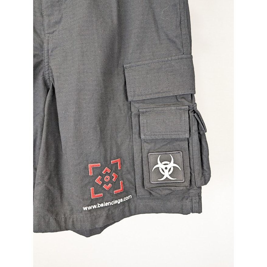 Balenciaga o1rshd1 Cotton Ripstop Gamer Shorts in Black Size US 28 / EU 44 - 8 Thumbnail
