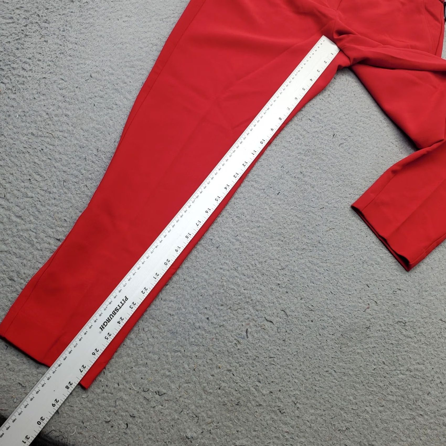 White House Black Market White House Black Market Pants Womens 4R Red Stretch Tapered Ankle 27.75 Inseam 35.5 Outseam Draped Clean NWT Size 27" / US 4 / IT 40 - 4 Thumbnail