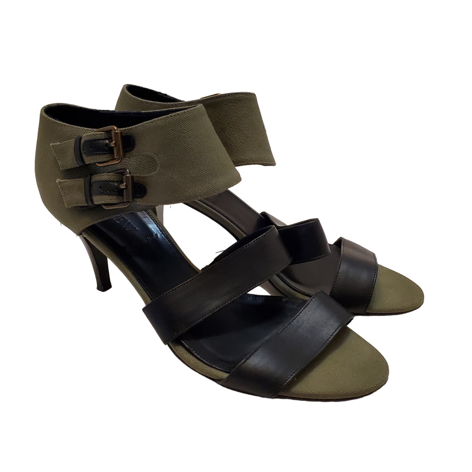 J.Crew J Crew Heels Womens 8 1/2 Shoes Green Strappy Double Ankle Size US 8.5 / IT 38.5 - 1 Thumbnail