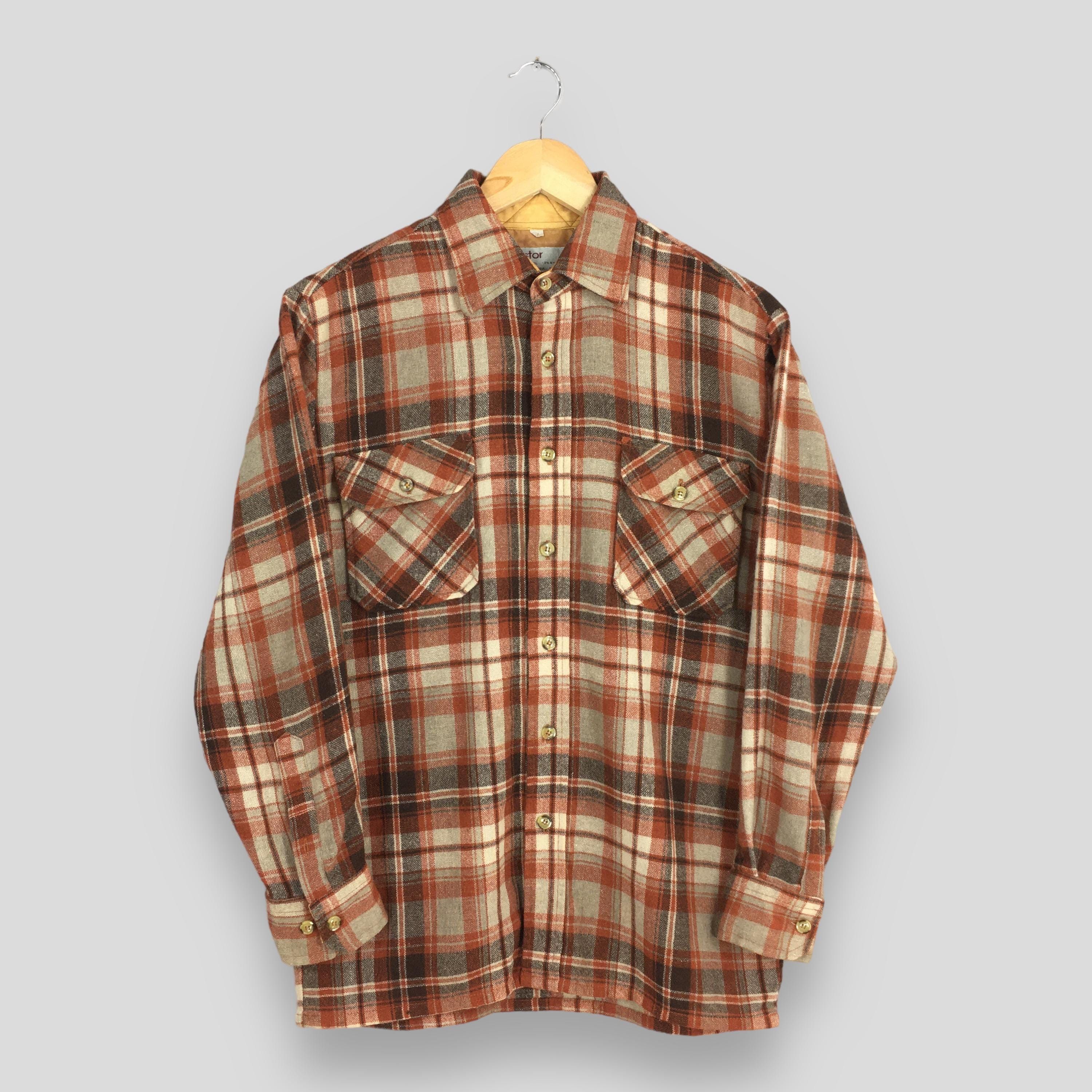 Flannel Vintage 1980s Plaid Shadow Tartan Checkered Shirt Small Size US S / EU 44-46 / 1 - 1 Thumbnail