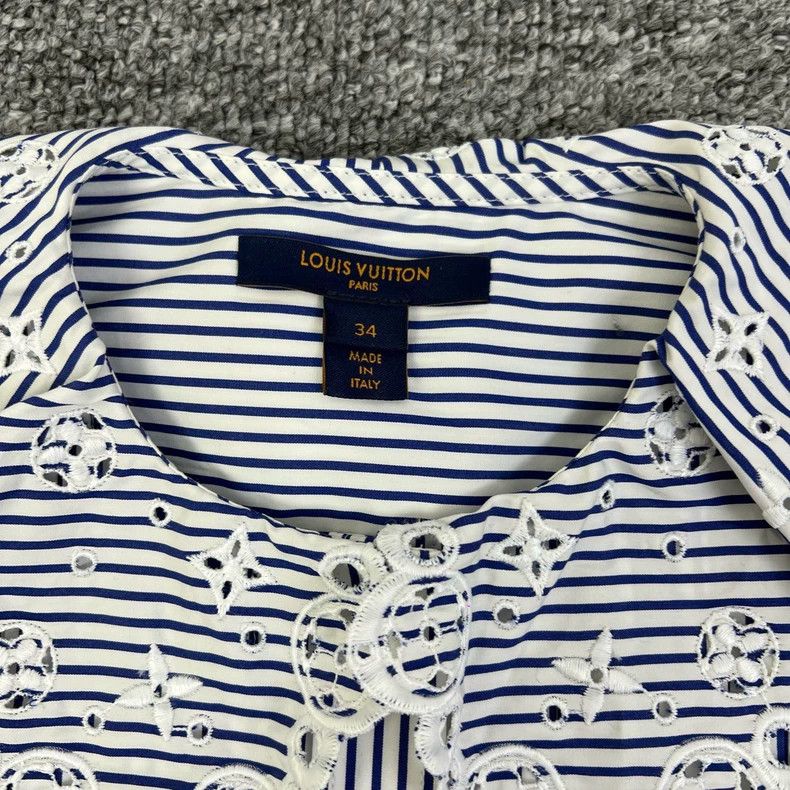 Louis Vuitton Louis Vuitton Ruffled striped shirt Size XXS / US 00 / IT 34 - 3 Thumbnail