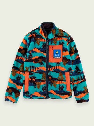 Scotch & Soda Scotch and Soda Mens Reversible Camouflage Fleece Jacket Size US M / EU 48-50 / 2 - 1 Thumbnail