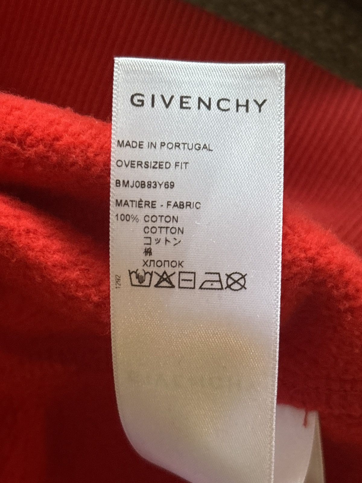 Givenchy GIVENCHY Men's Red Rip Metal Detail Oversized Sweater Size US XL / EU 56 / 4 - 7 Thumbnail